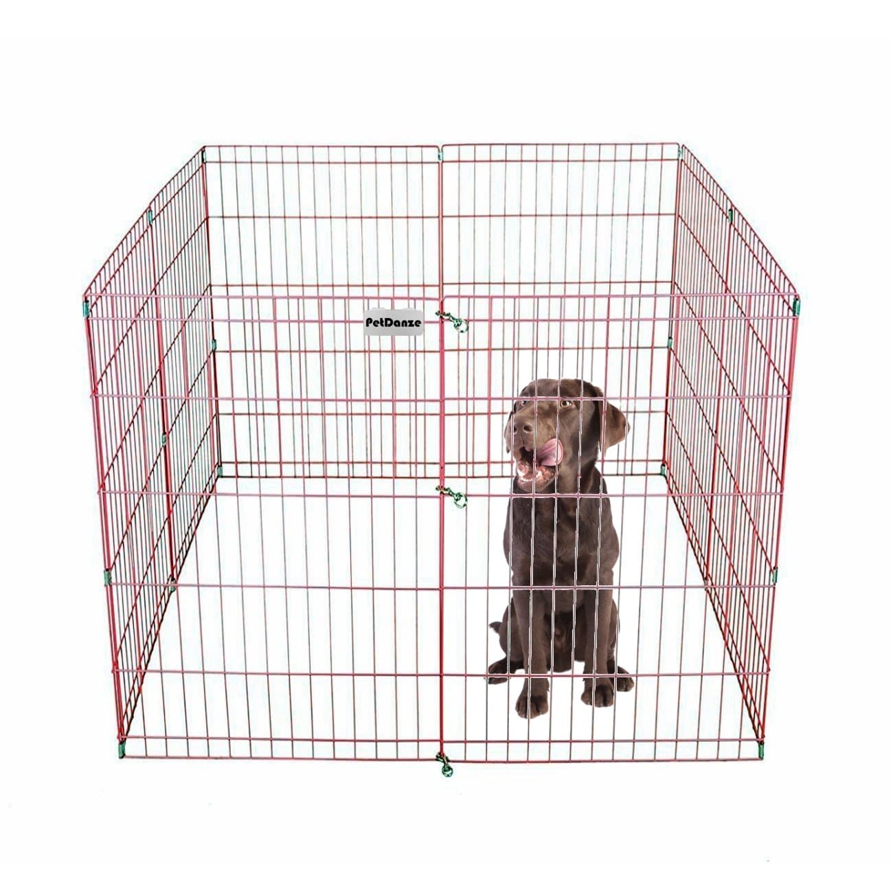 PetDanze Dog Puppy Playpen Pen 36" Height | Indoor Outdoor Exercise Outside Play Yard | Pet Small Animal Puppies Portable Foldable Fence Enclosures | 8 Panel Metal Wire, Pink