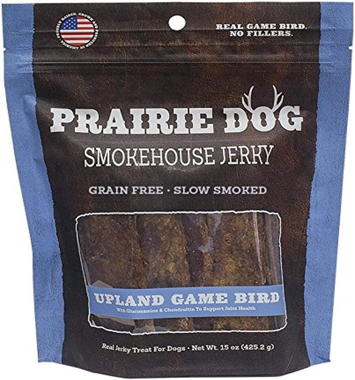 Prairie Dog PetPrairie Dog | Smokehouse Jerky | Whole Meat Upland Game Jerky Strips | USA MADE | 15 oz