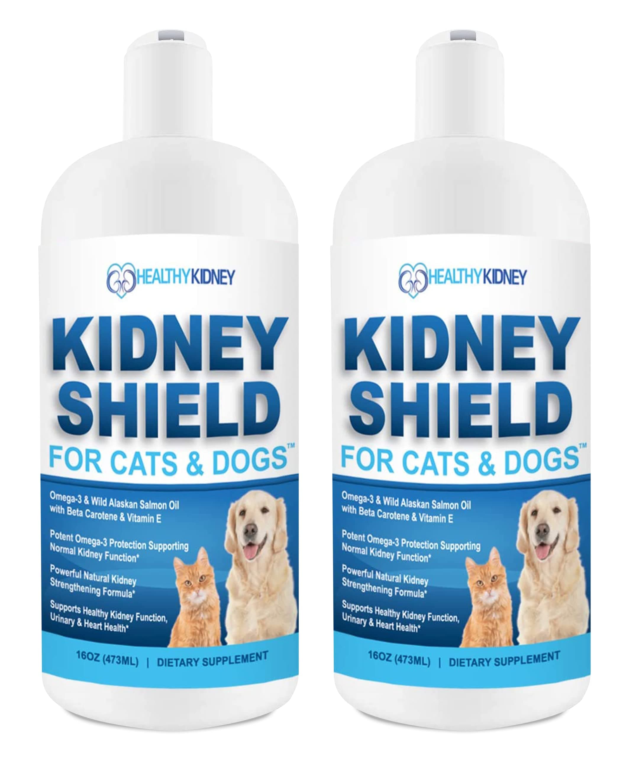 Dog and Cat Kidney Support, Canine Feline Renal Health Support Supplement for Normal Kidney Function, Creatinine, Detox, Best Kidney Cat Supplement, Improve Pets Alive an Kidney Health - 2 Pack