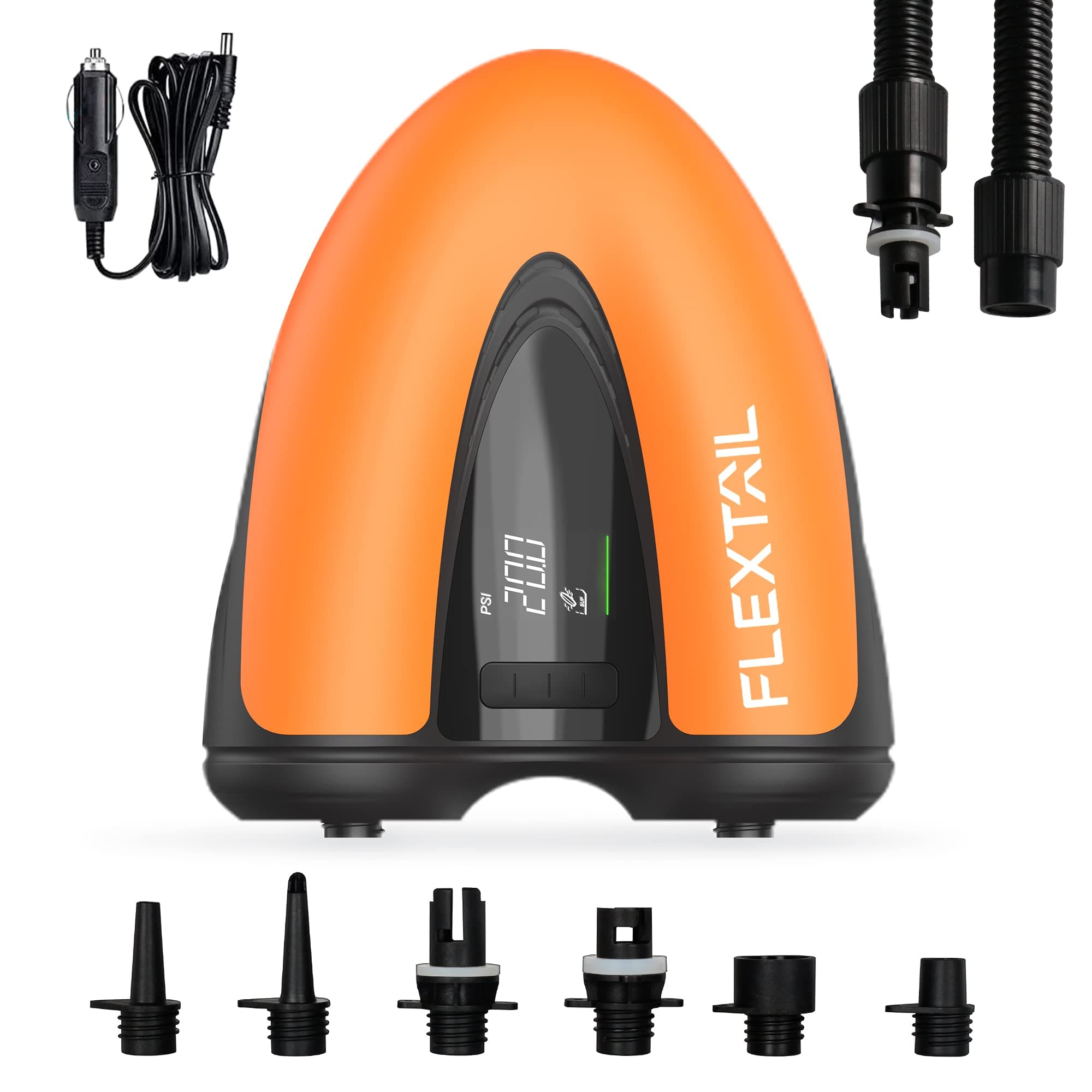 FLEXTAILGEAR Electric SUP Pump - Dual-Stage Inflate & Deflate with Digital Display,for Paddle Boards, Kayaks, Boats, Inflatable Tents & Accessories, Rechargeable and Non-Rechargeable