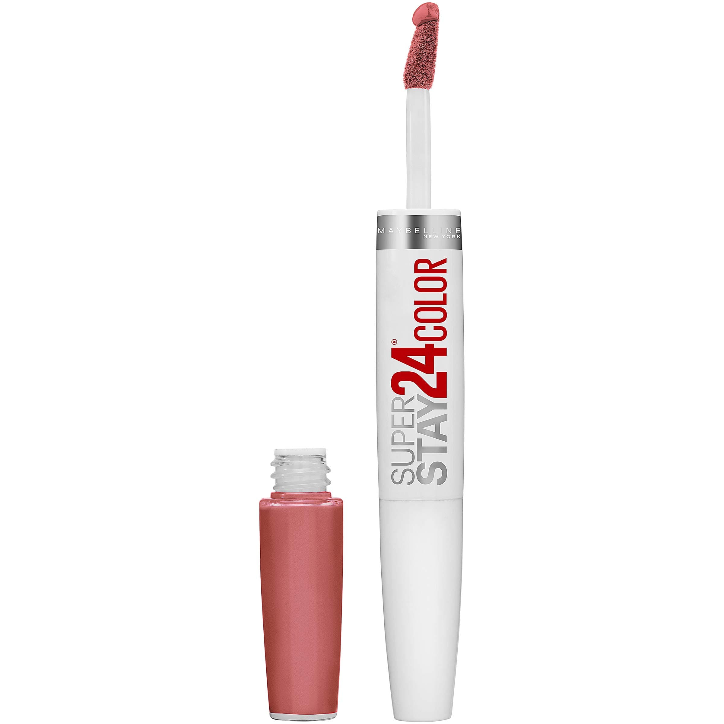 Maybelline Super Stay 24, 2-Step Liquid Lipstick Makeup, Long Lasting Highly Pigmented Color with Moisturizing Balm, Frosted Mauve, Mauve Pink, 1 Count