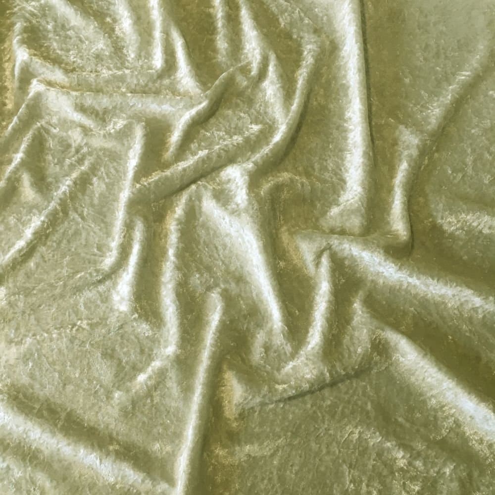 Discover Lifestyle & Fashion Fabrics Premium Crushed Velvet, Craft Dress Fabric Curtain Material 60" - 150cm Width (Cream)