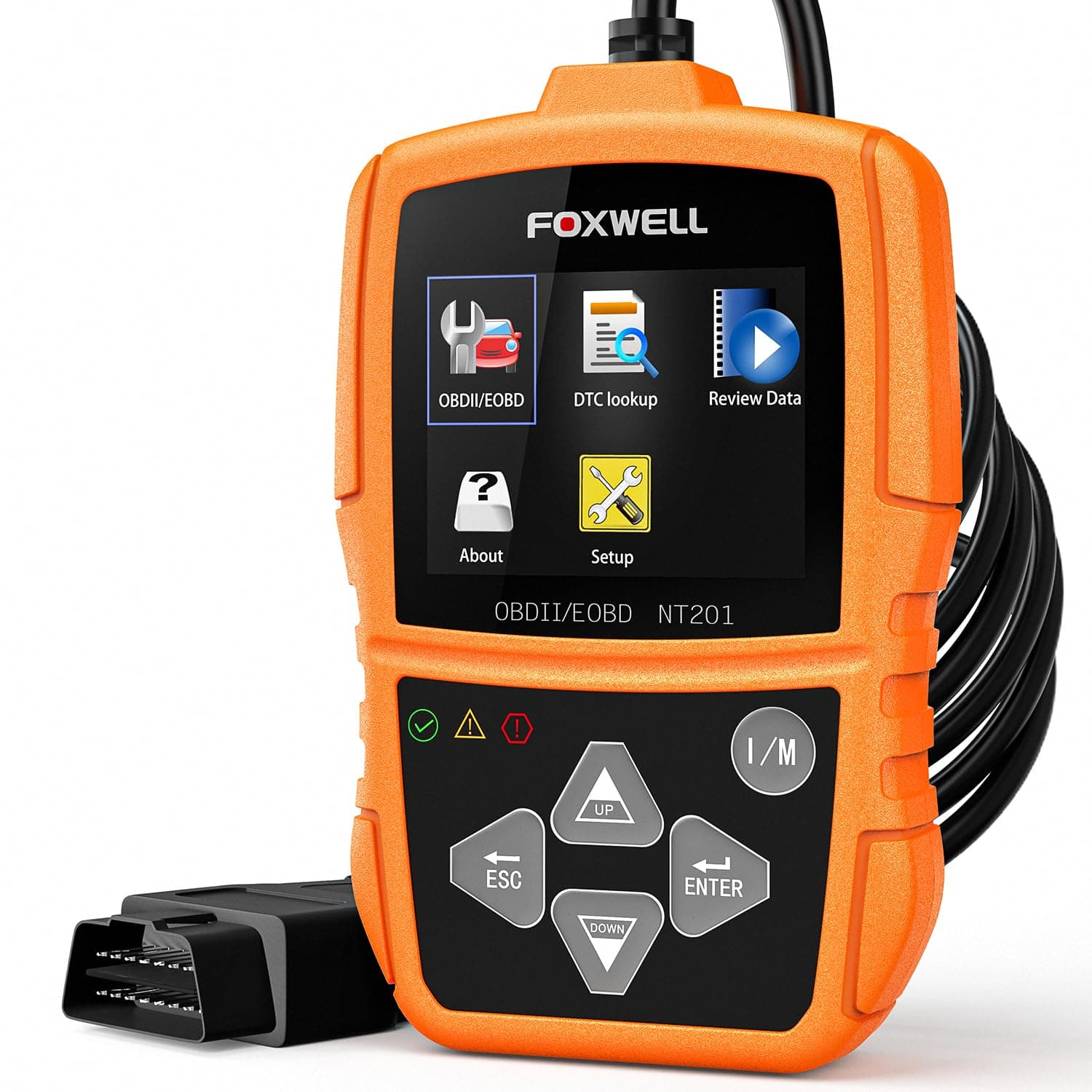 FOXWELL NT201 OBD2 Scanner Diagnostic Tool Check Engine Light, Vehicle Code Reader Car Computer Diagnostic Scan Tool, Automotive Fault Code Scanner for All CAN OBDII EOBD JOBD Cars