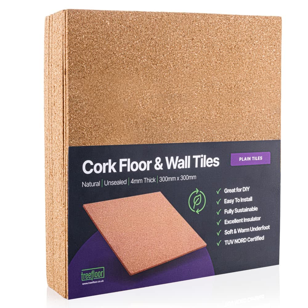 Cork Tiles Natural (1.44 sqm coverage) - 300x300mm Tiles | Great for Floors, Walls, DIY, Pin Boards & Craft Projects | Acts as Sound Proofing & Insulation (Pack of 16)