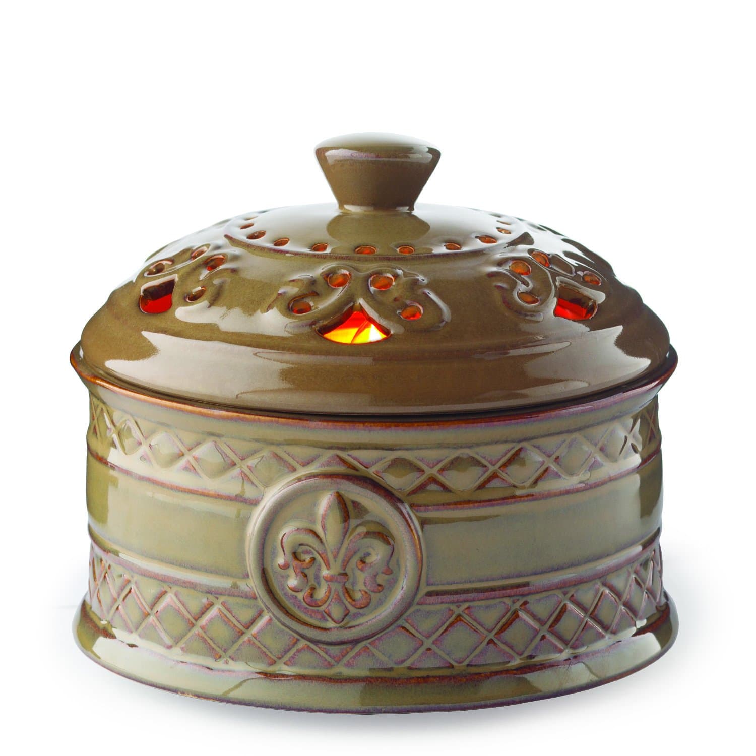 CANDLE WARMERS ETC. Candle Aire Fan Fragrance Warmer- Whisper Quiet Fan Circulates Scent from Scented Candle Wax Melts and Tarts for Full Room Freshener, Fleur De Lis