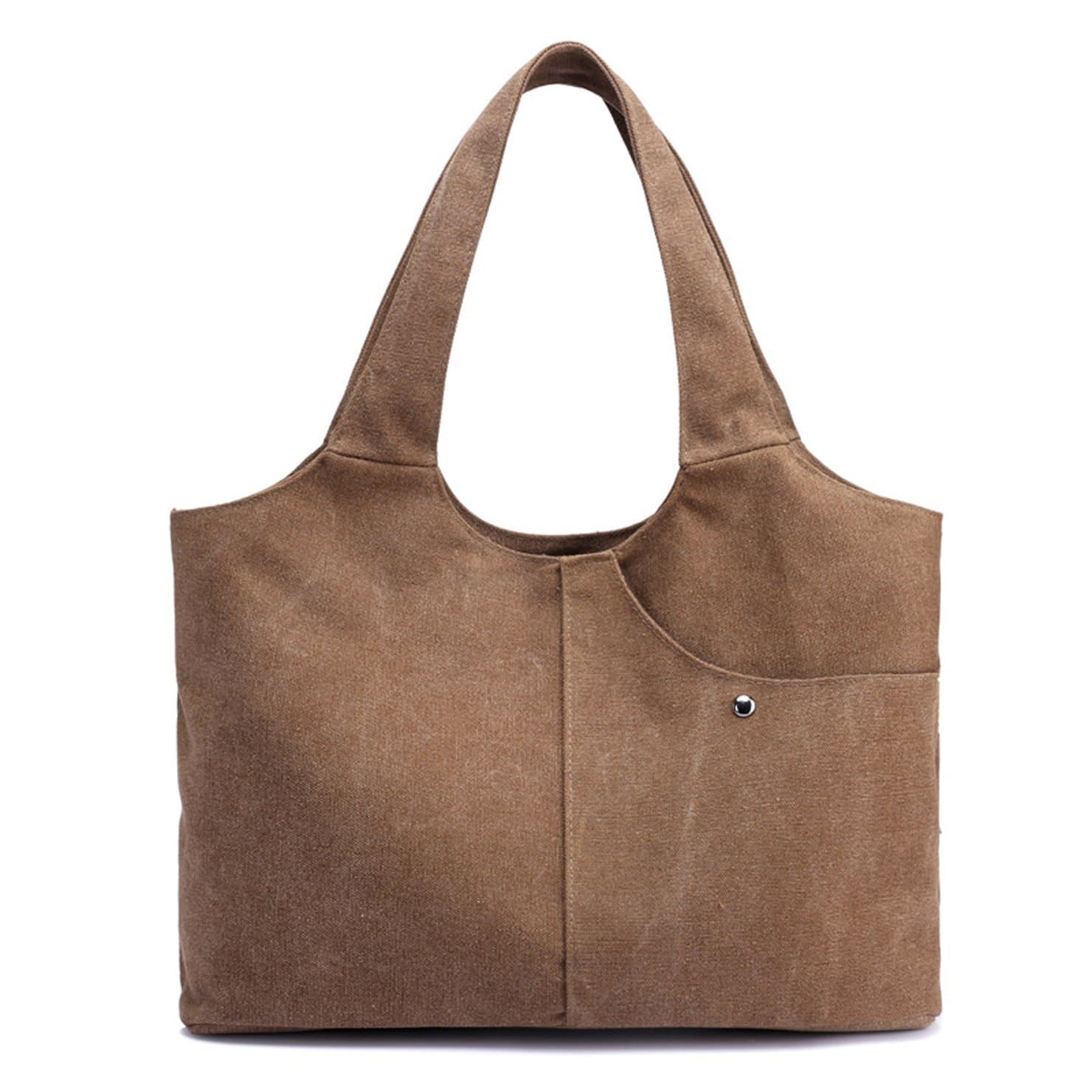 Lustear Canvas Totes Hobo Bag Handbag BeachBag Daily Use LargeCapacity for Women (Brown)