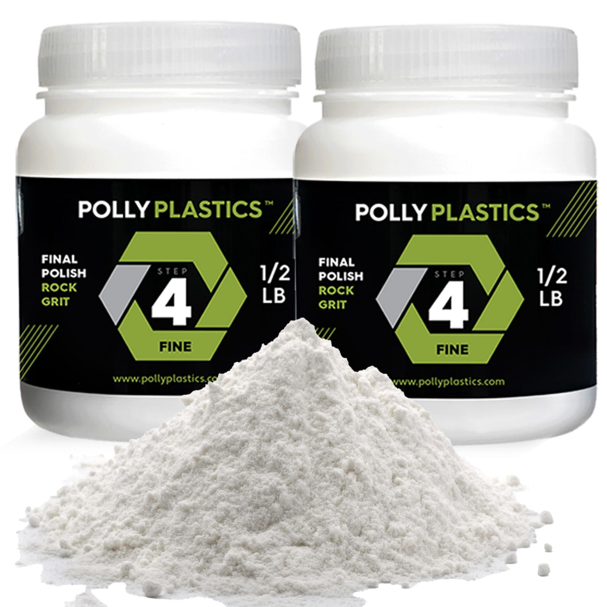 Polly Plastics Rock Tumbler Grit Refill, Final Polish 1200 Fine Aluminum Oxide, Stage 4 for Tumbling Stones (2 Pack) (1 lb.)