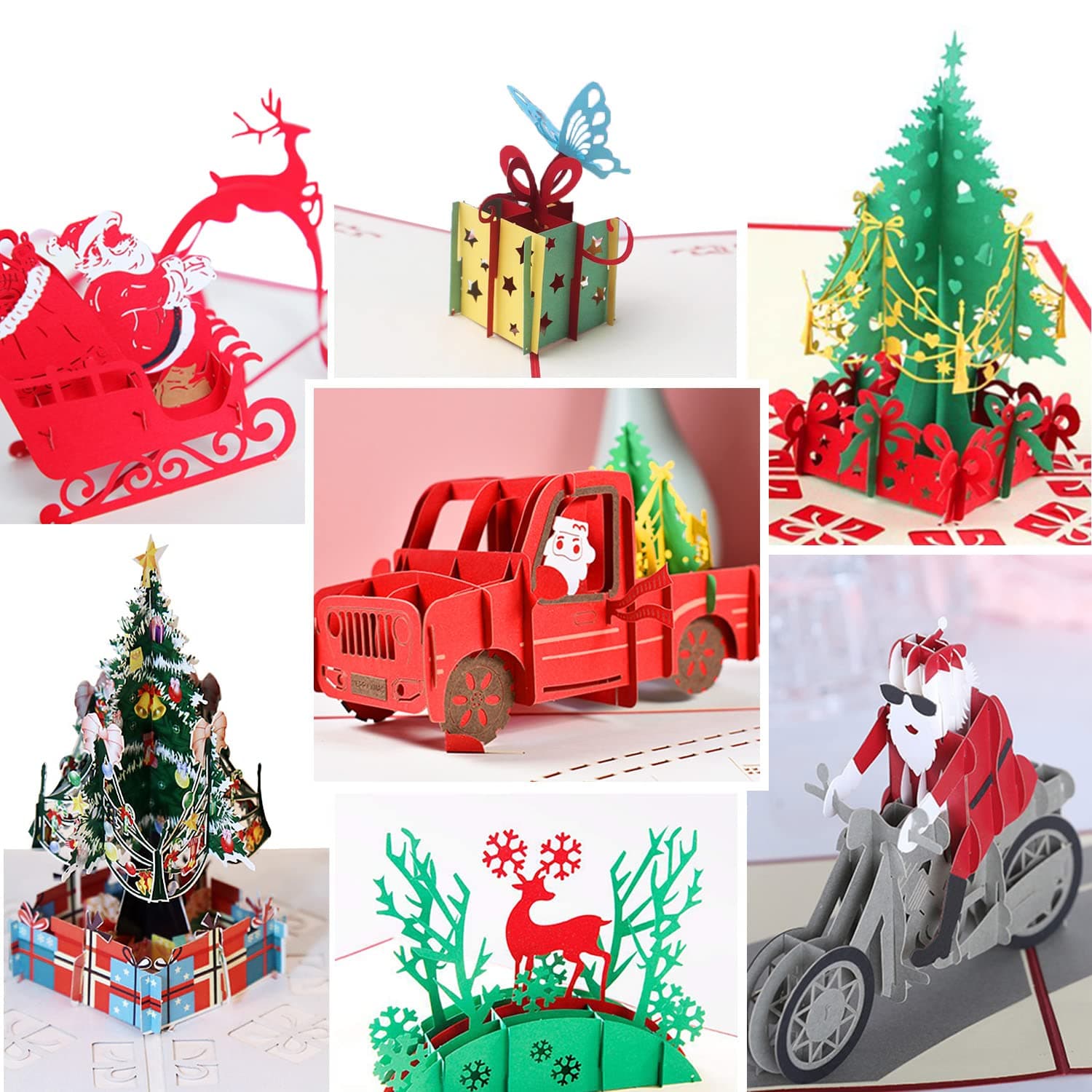 3D Christmas Cards Pop Up Greeting Cards, Funny Unique 3D Holiday Postcards - Gifts for Xmas, Religious Boxed Merry Christmas Thank You Cards