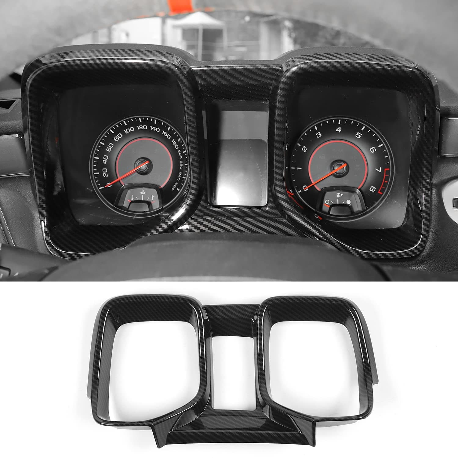 Carbon Fiber Dashboard Panel Trim, Dash Board Frame Bezel for 2010-2015 Chevrolet Chevy Camaro