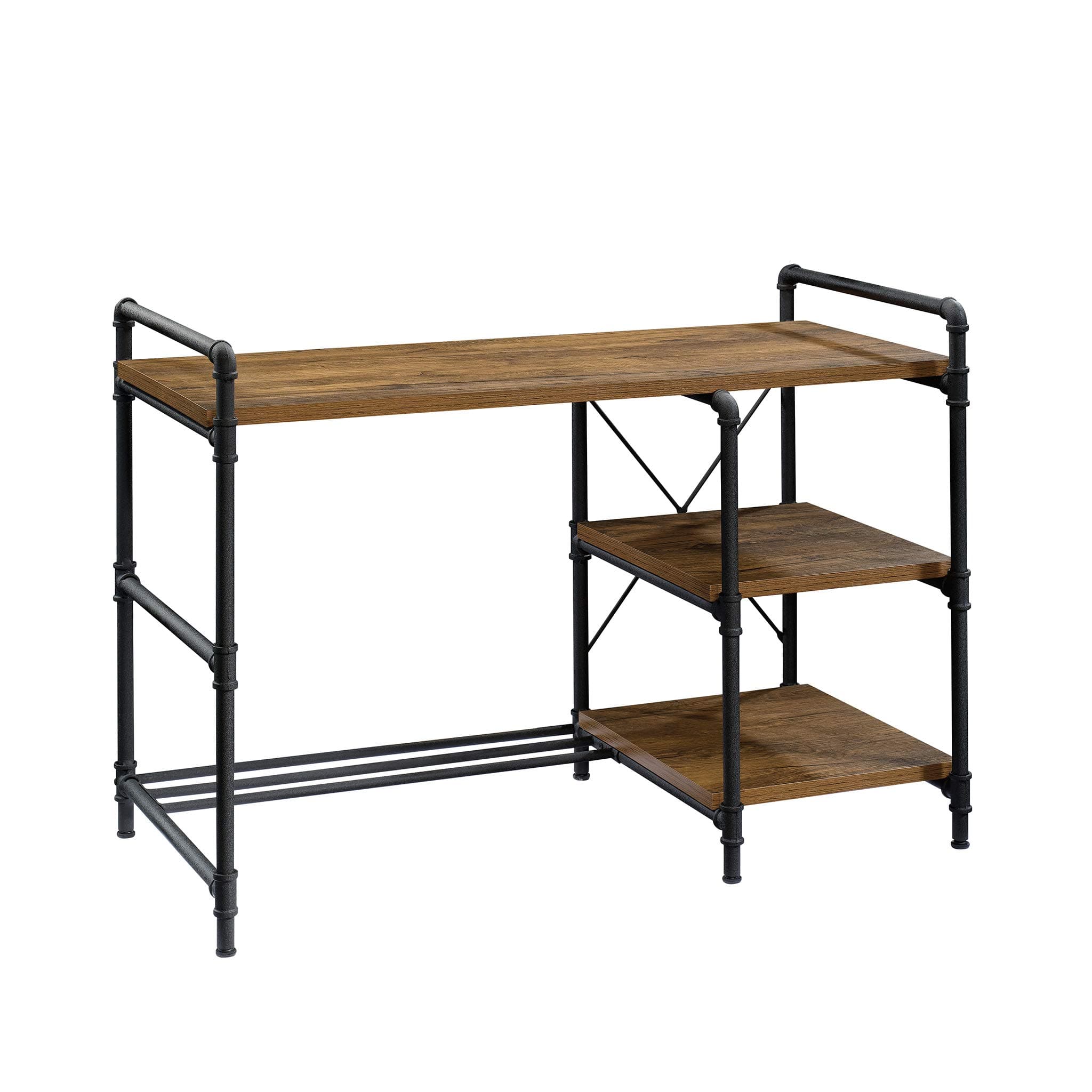 Sauder Iron City Desk, Checked Oak Finish