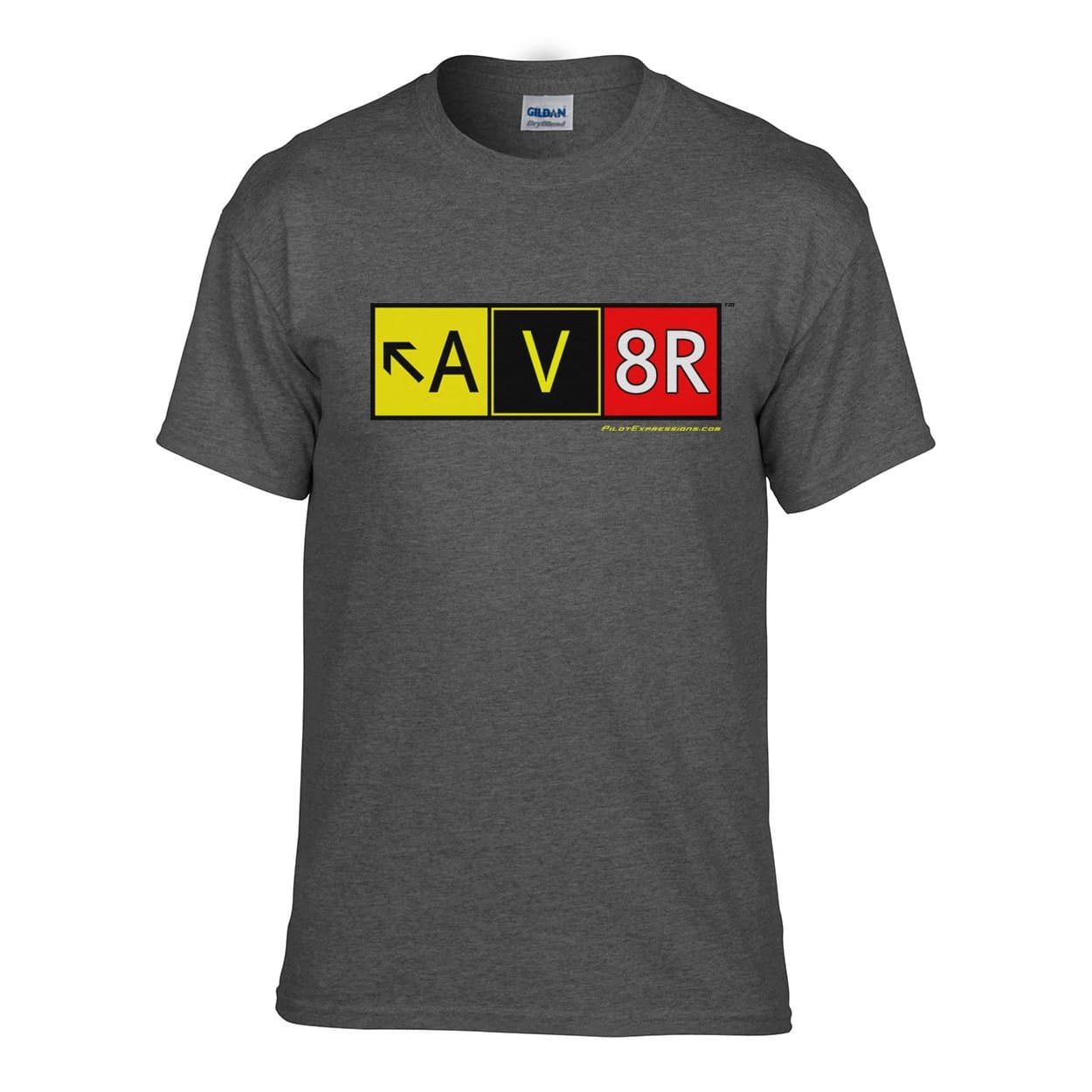 AV8RMen's AV8R Taxiway Sign T-Shirt (XX-Large) Dark Heather Grey