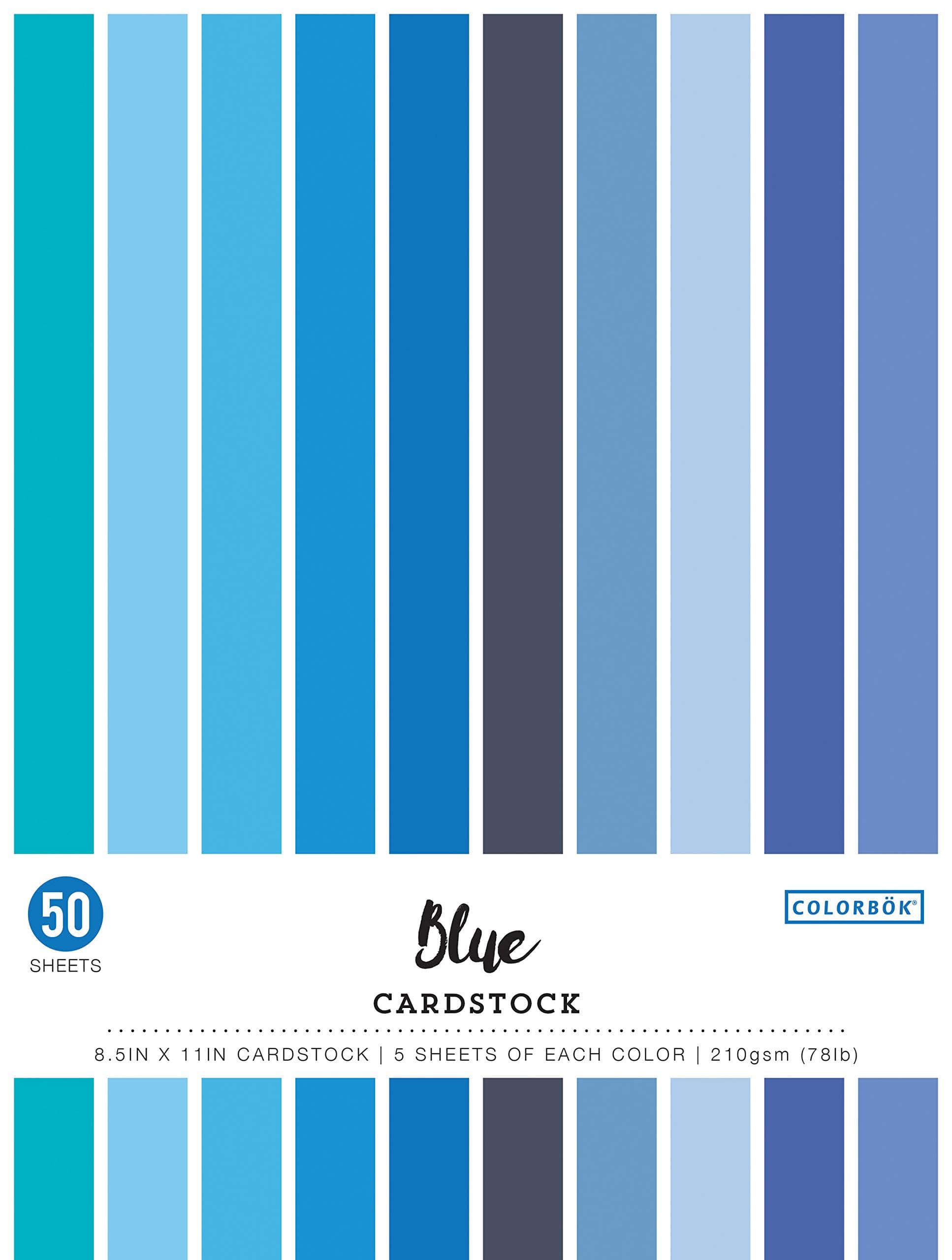 Colorbok8.5in Smooth Cardstock Blues, Multi-Colored