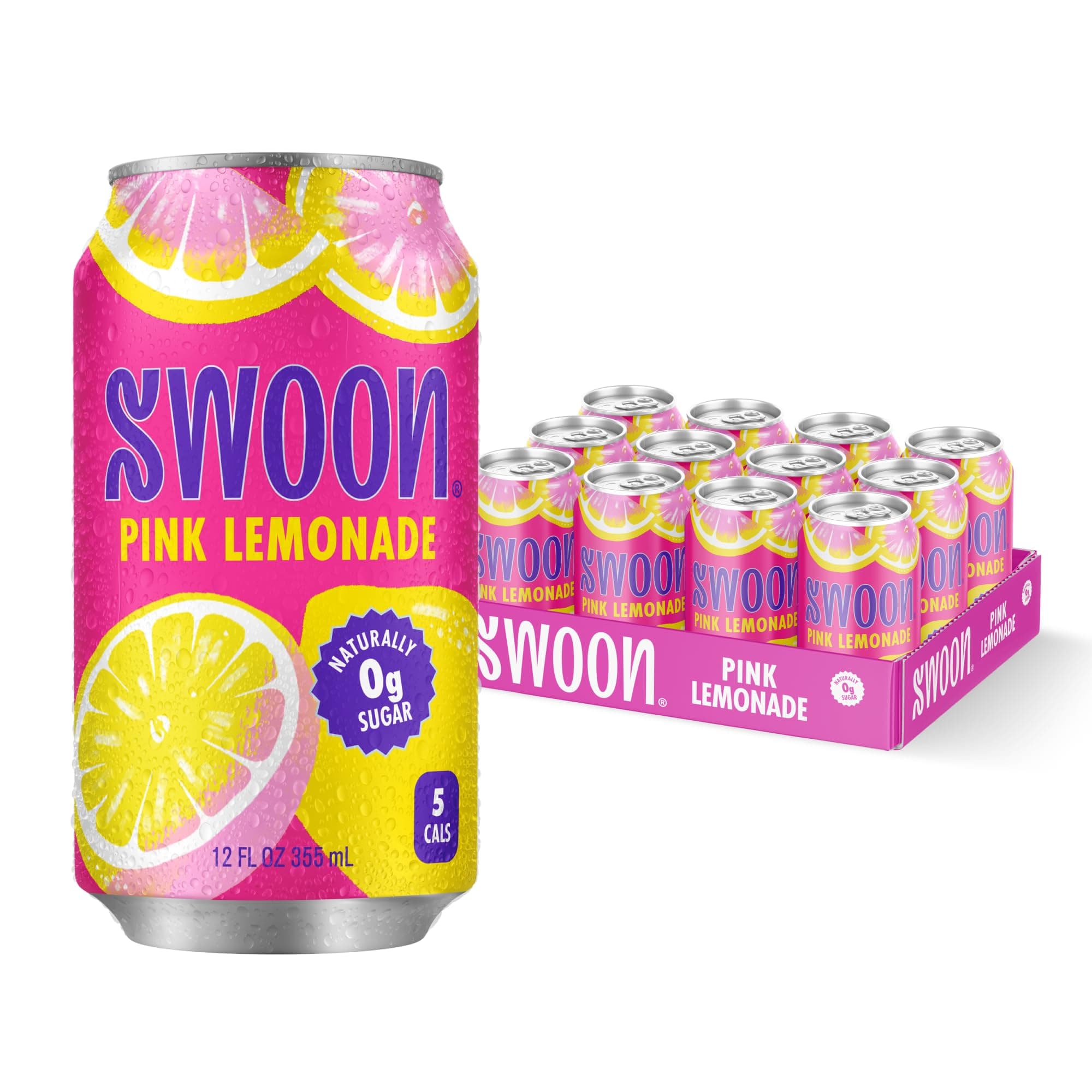 Pink Lemonade - Low Carb, Paleo-Friendly, Gluten-Free Keto Drink - Sugar Free Strawberry Lemonade Made with 100% Lemon Juice Concentrate & Sweetened by Monk Fruit, 12 Fl oz (Pack of 12)
