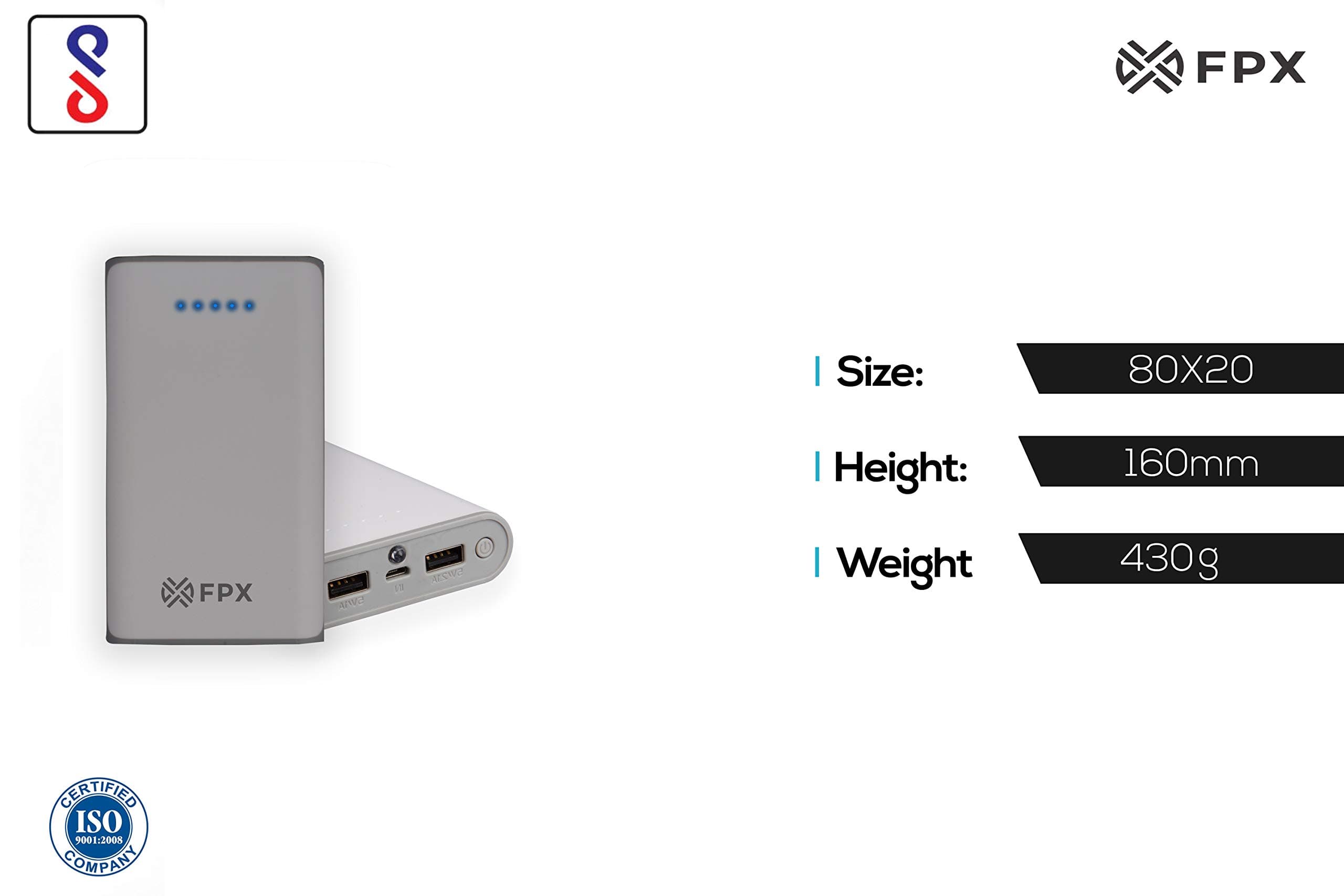 FoxProx FX-104-10 10400mAH Lithium Ion Power Bank (White)