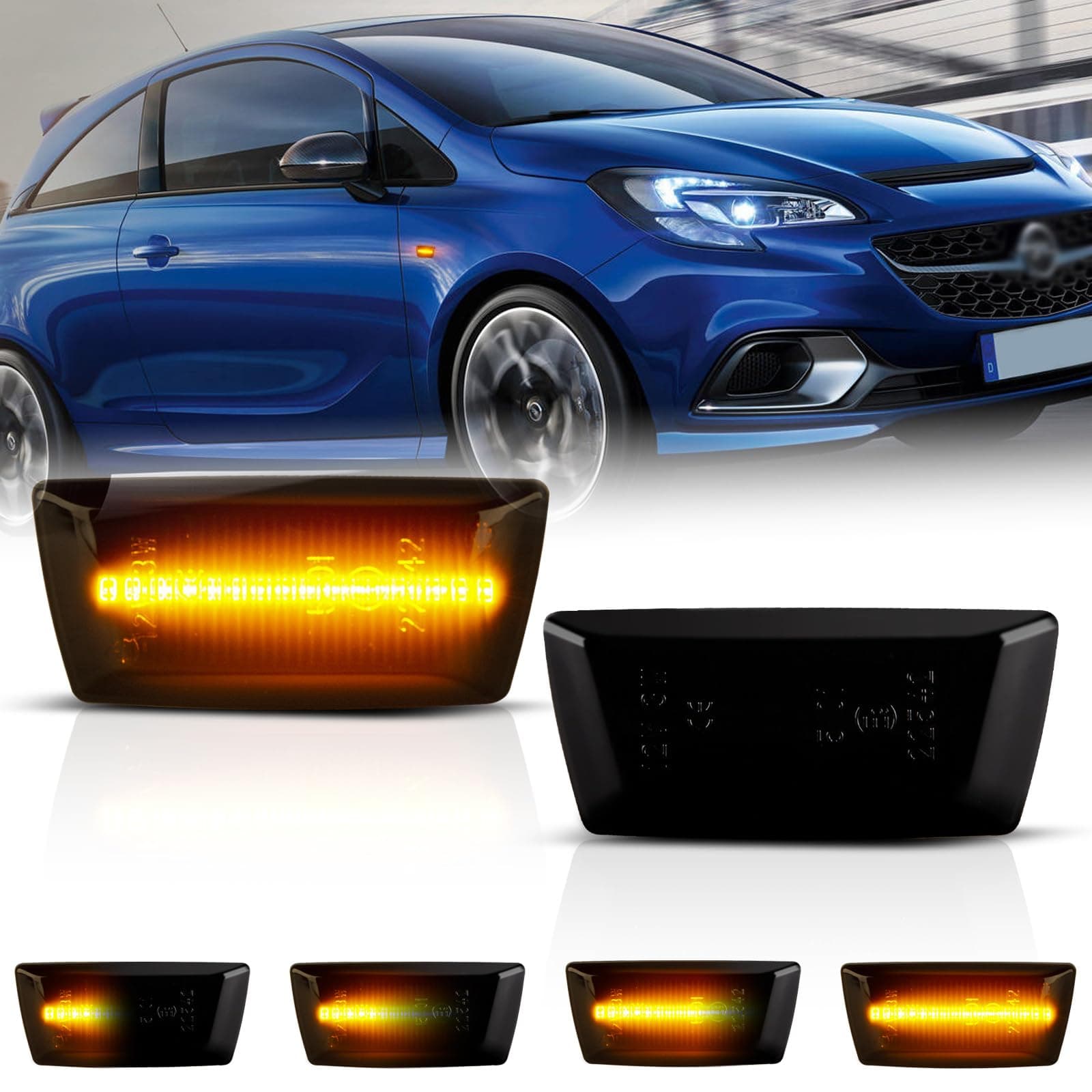 OZ-LAMPE Dynamic Side Indicator Compatible for Vauxhall Opel Adam Astra H Corsa D Corsa E Insignia A Meriua B Zafira B