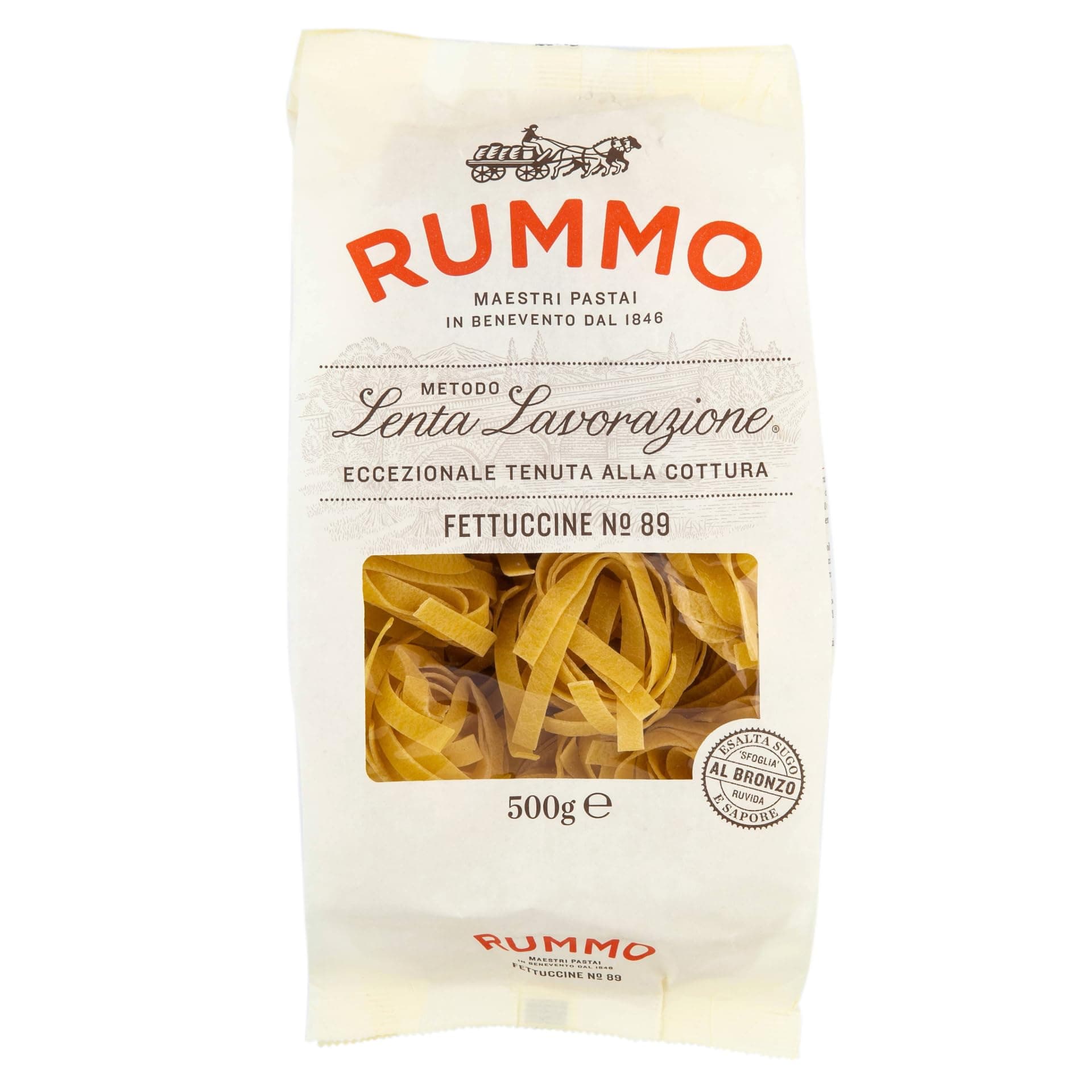 Fettuccine Pasta No.89 - Classic Ribbon-Cut Pasta, Expertly Made for Rich & Elegant Dishes, 500 g (Pack of 1)