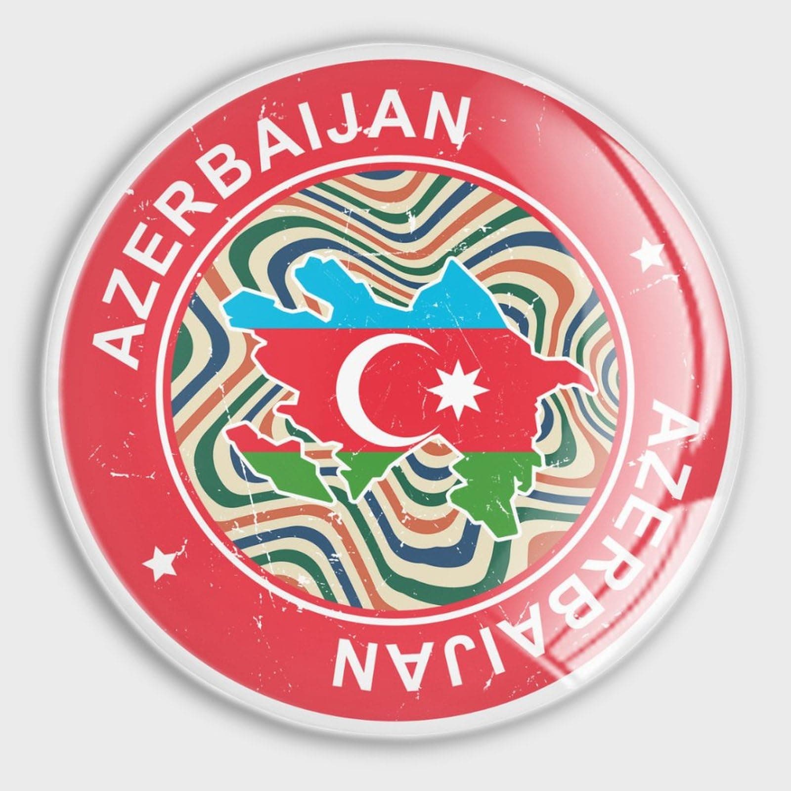 ArogGeld It's in My DNA Azerbaijan Flag Magnets Refrigerator Glass Small Magnets National Pride Fridge Magnets Patriotic Decorations Decorative Magnets for Fridge Lovely Decor for Home