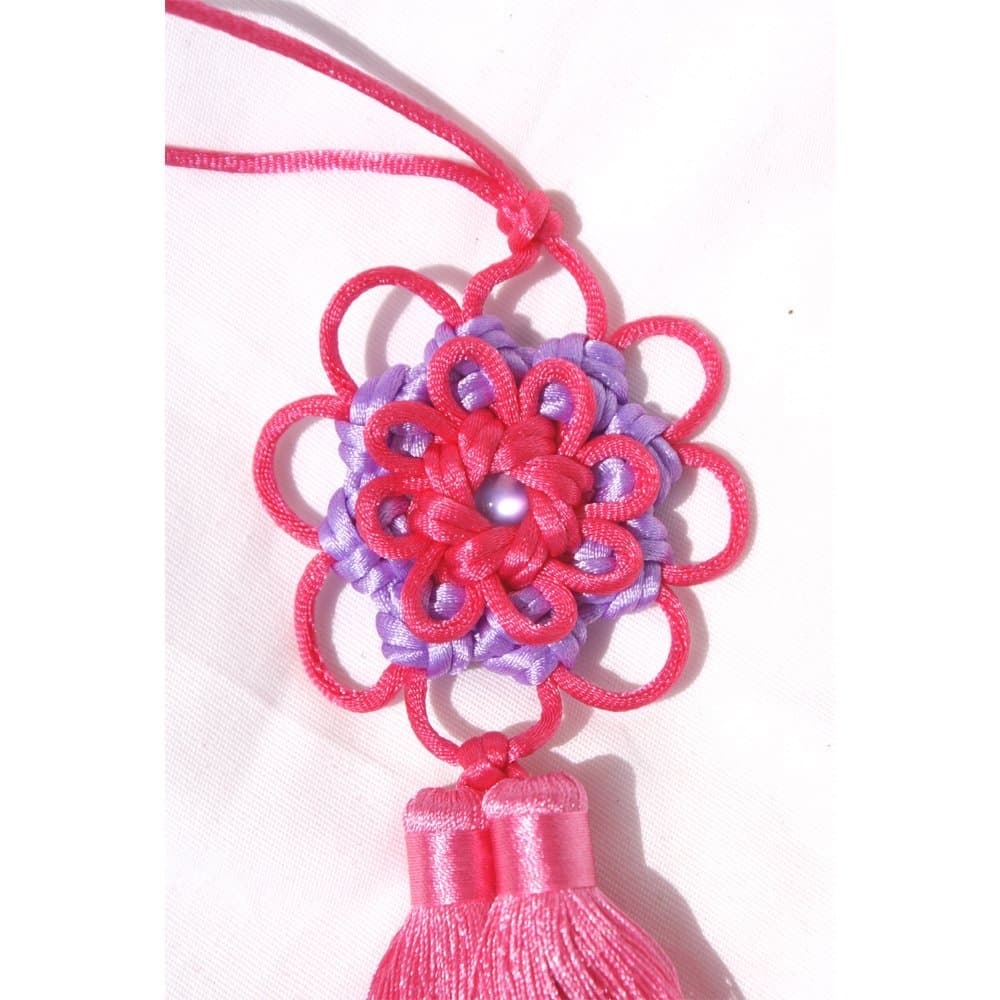 Handmade Good Luck Flower Charm/Ornament with Tassel for Car,Wall,handbag,Christmas Tree Etc