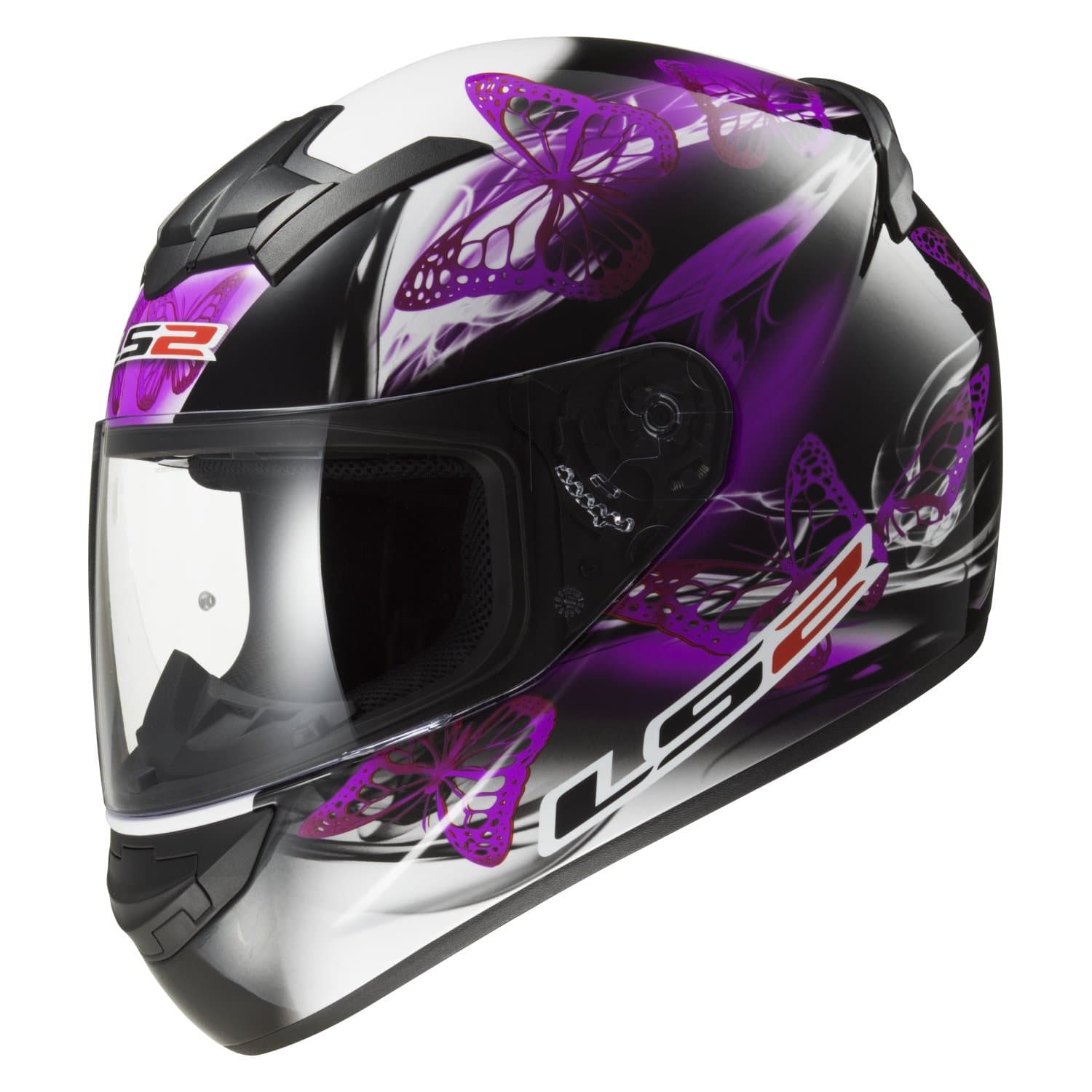 LS2 FF352 ROOKIE FLUTTER MOTORCYCLE MOTORBIKE SCOOTER FULL FACE CRASH ROAD HELMET BLACK PURPLE S