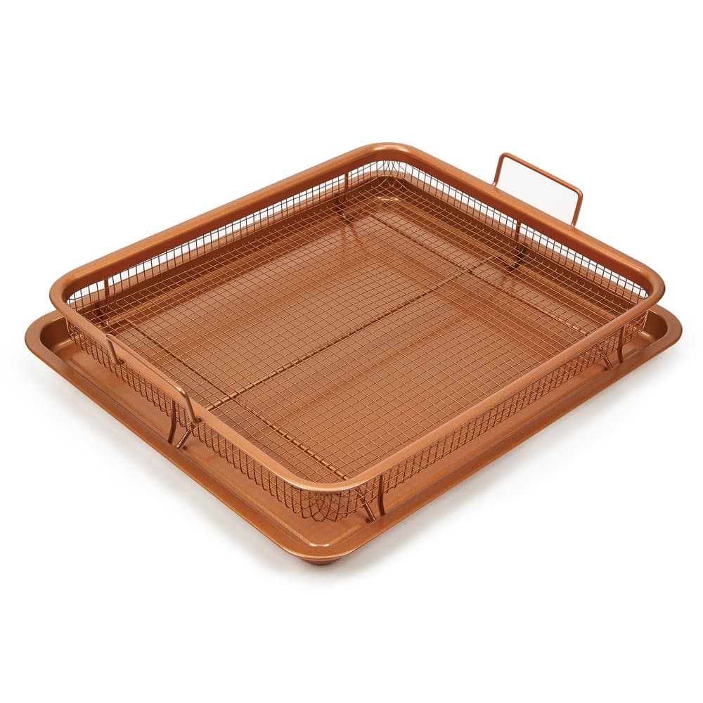 Copper Chef, 2-Piece Non-Stick Bakeware Set for Oven with Crisper Pan and Cookie Sheet, 13 x 9-Inch, N5O4RBL, Copper