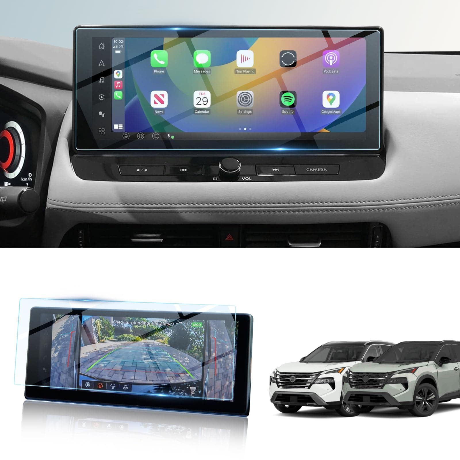 BIBIBO for 2024 2025 Nissan Rogue Screen Protector 2024 2025 2026 Nissan Rogue (SL/Platinum)12.3" Display Nissan Rogue 2024-2026 Tempered Glass Anti-Glare Scratch Ultra-Clear 2024 Nissan Rogue Accessories 2024 2025 2026