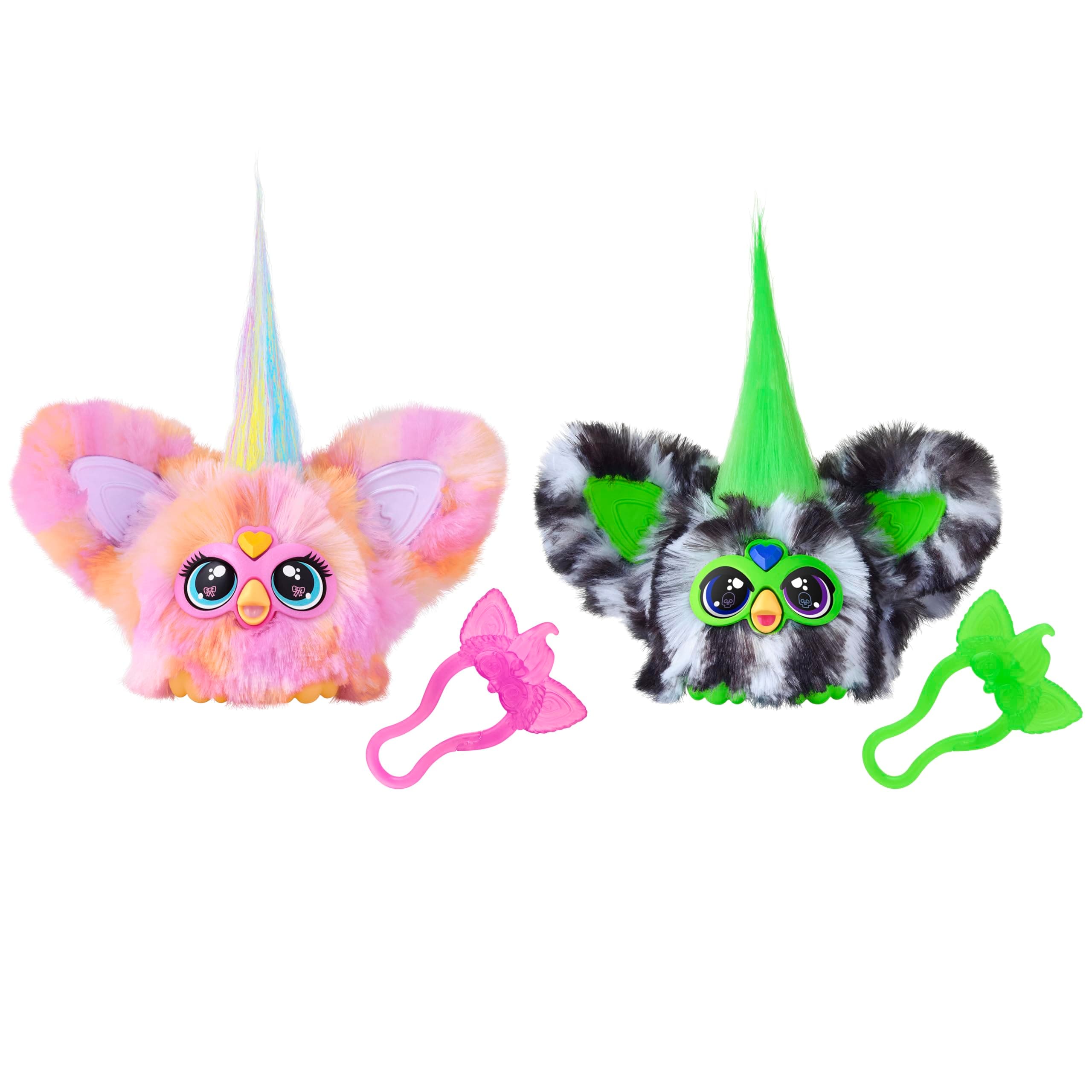 Furblets Fierce & Fabulous 2 Pack, Greenie-Meanie & May-May with 45 Sounds Each, Electronic Plush Toys for Girls & Boys 6 Years & Up, Green/Black & Pink/White (Amazon Exclusive)