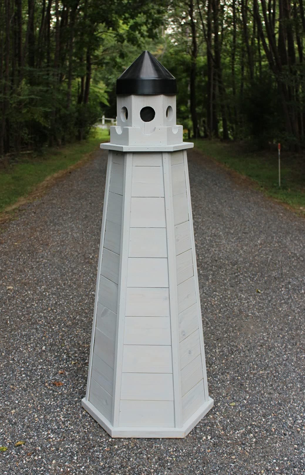 Woodworking Plans for a 5 ft. Treated Lumber Lawn Lighthouse. DIY printed instruction guide includes photos at every step. Detailed 43-page woodworking guide with pictures.