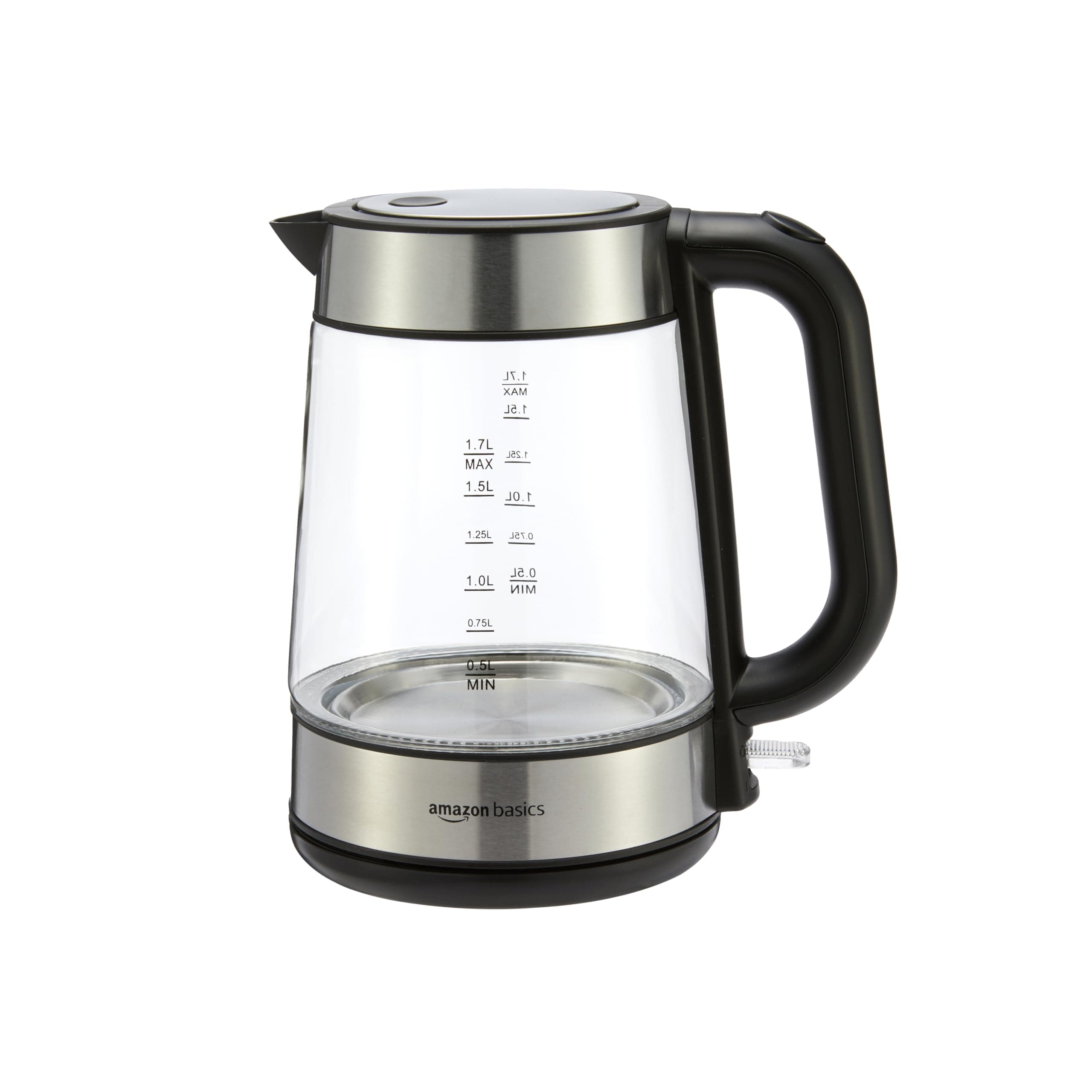 Amazon Basics Electric Glass and Steel Kettle - 1.7-Liter