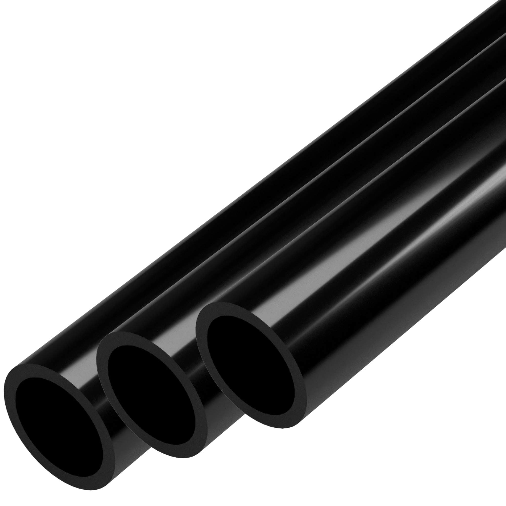 FORMUFIT PVC Pipe, 1/2" Size, (0.840" Actual OD) Sch 40 Furniture Grade, Black (40"L x 3-Pack) DIY Structural for Greenhouse, Garden, Dog Agility and Maker Projects - P012FGP-BK-40x3