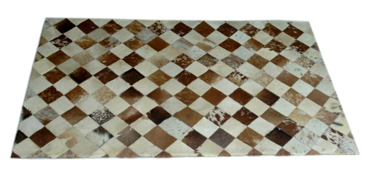 Celestial Leather Limited Handmade Cowhide Patchwork Rug - Beautiful Hair on Carpet - Luxurious Rug - R-23
