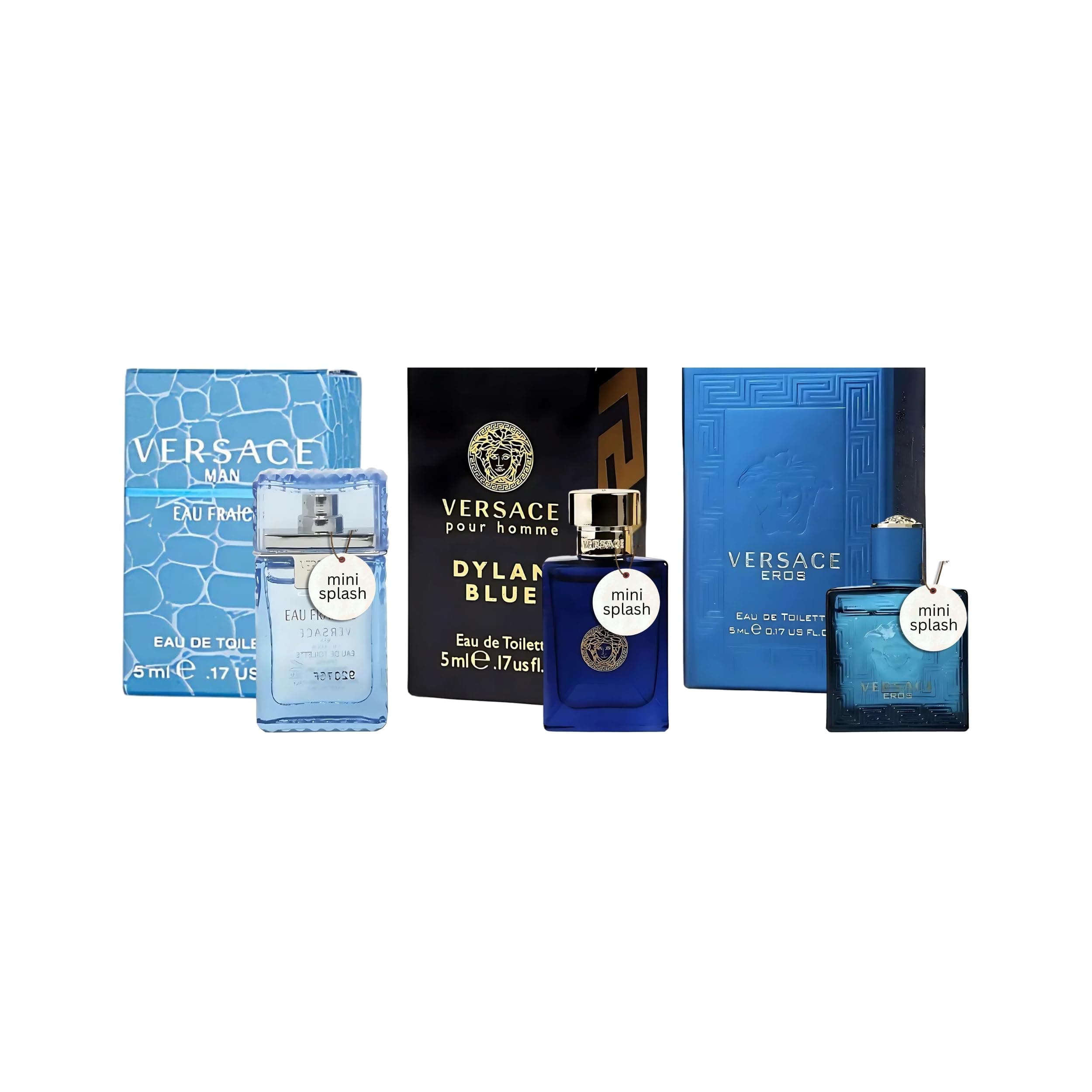 Versace Miniature Variety Trio Collection Perfume Gift Set for Men