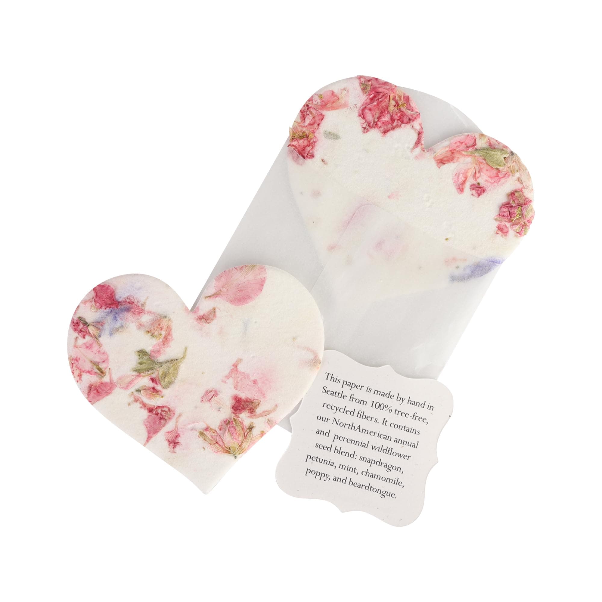 Set of 24 Pink Heart Seed Paper – Writable & Plantable Wildflower Hearts with Envelopes & Planting Guides, Gift for Moms or Plant Lovers for Mother’s Day, Heart Party Favors for Weddings & Showers