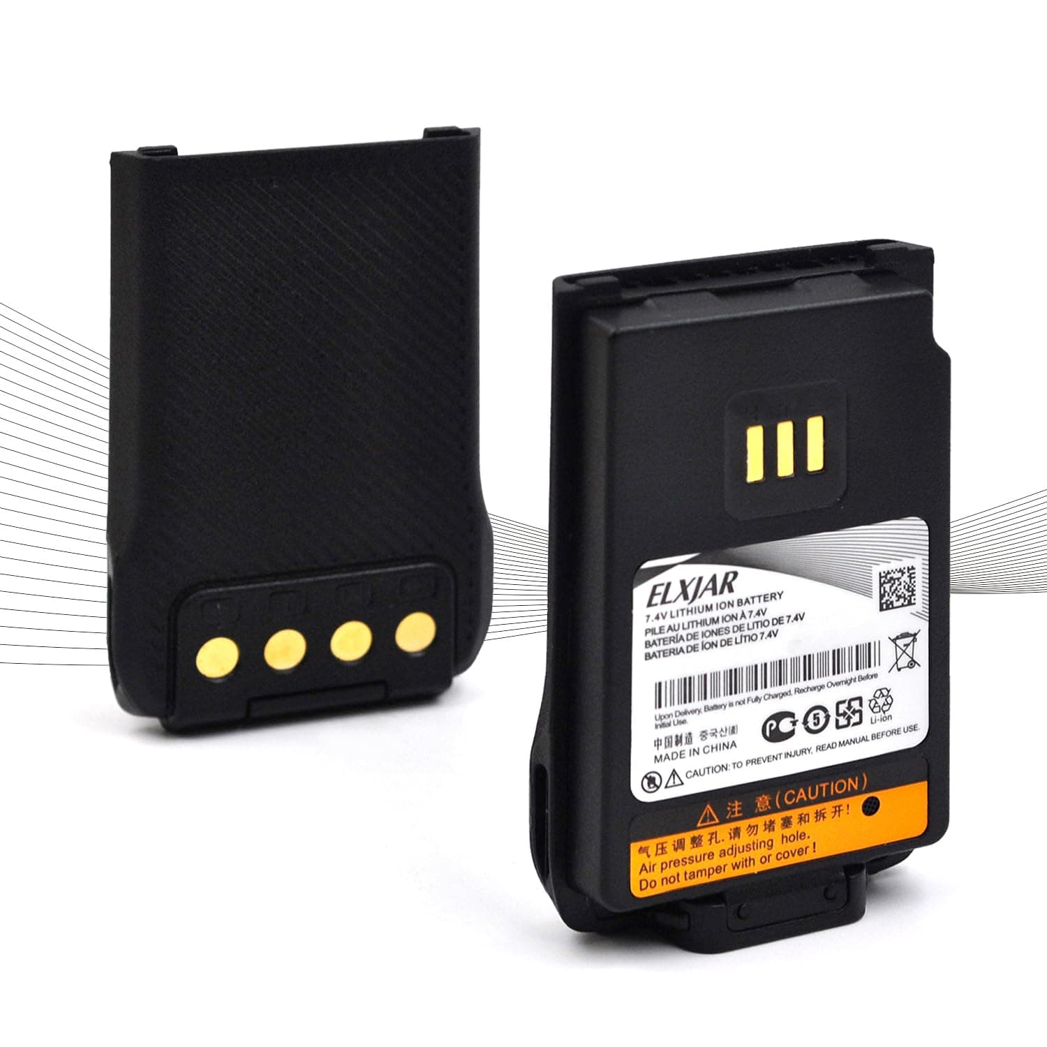 elxjar (2-Pack) 7.4V 1500mAh BL1502 Li-ion Battery Replacement for Hytera HYT BL2010 BL1504 UL913 PD562 PD502 PD682G Two-Way Radios