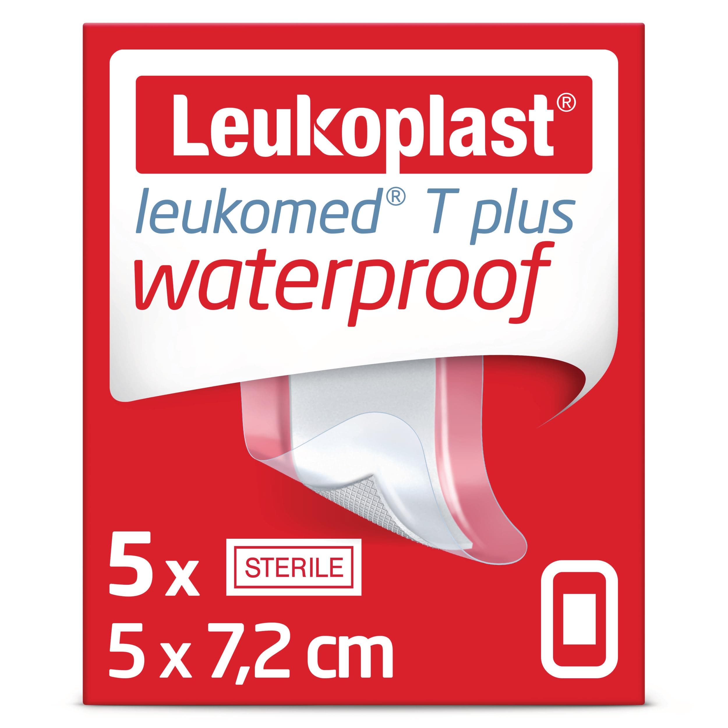 Leukomed T Plus Waterproof Dressings - Soft, Comfortable Waterproof Wound Dressings - 5cm x 7.2cm 5pcs