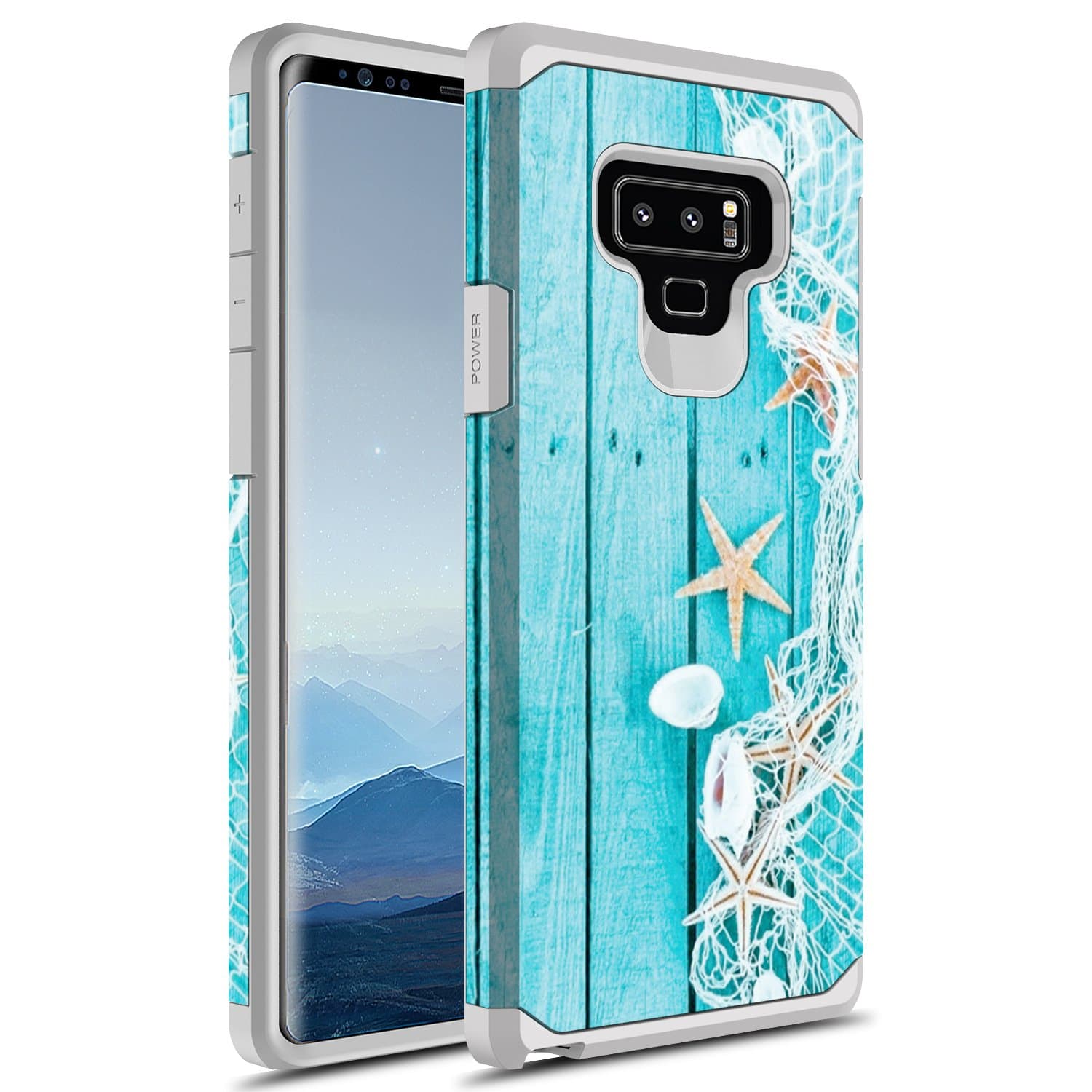 Samsung Galaxy Note 9 Case, Samsung Galaxy Note 9 Plus Case, Rosebono Slim Hybrid Graphic Armor Case for Samsung Galaxy Note 9 (Starfish)