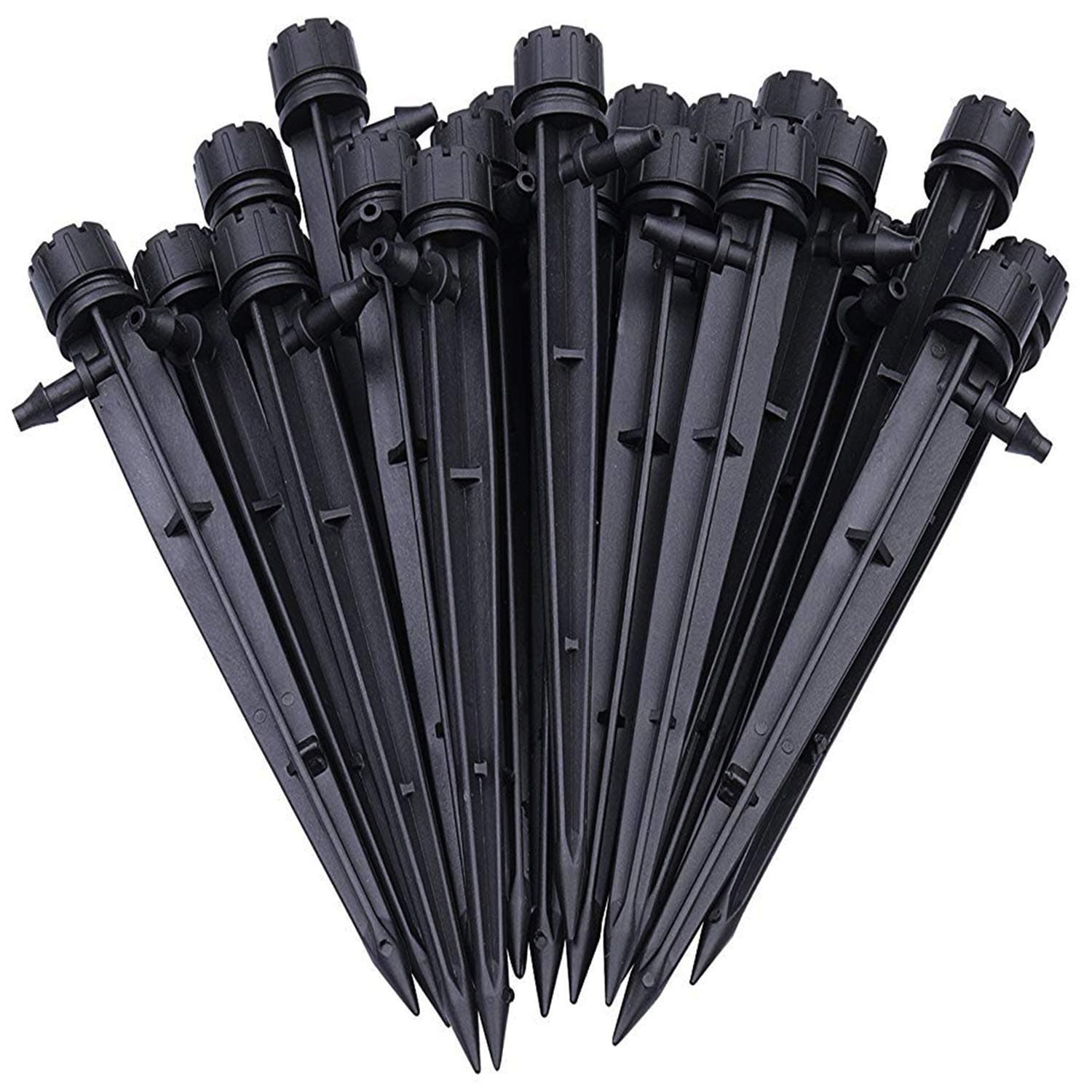 Set of 100 Drip Emitters Perfect for 4mm / 7mm Tube, Adjustable 360 Degree Water Flow Drip Irrigation System for Watering System.