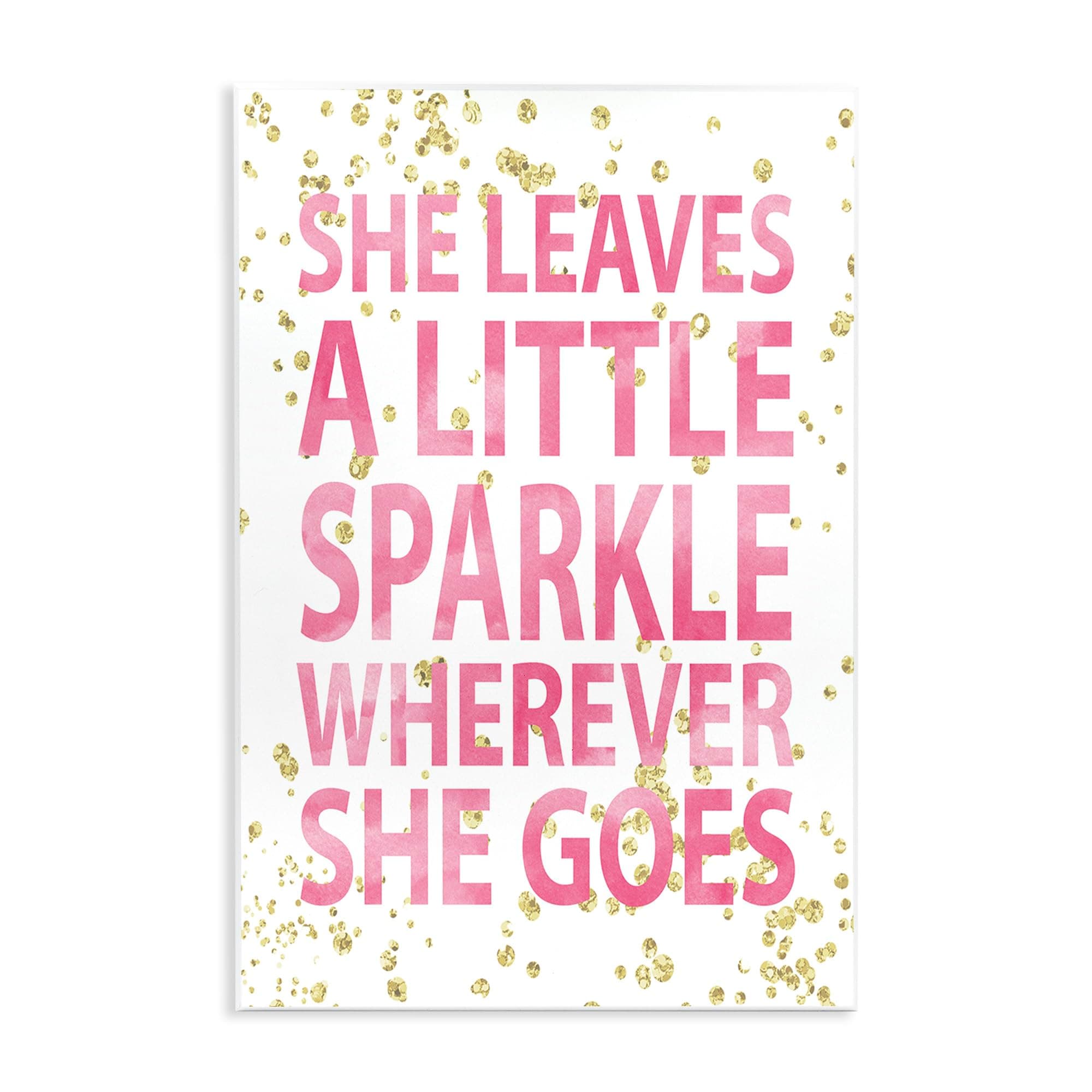 Stupell Industries She Leaves a Little Sparke Wall Plaque, 10 x 15, Design by Artist Susan Newberry Designs