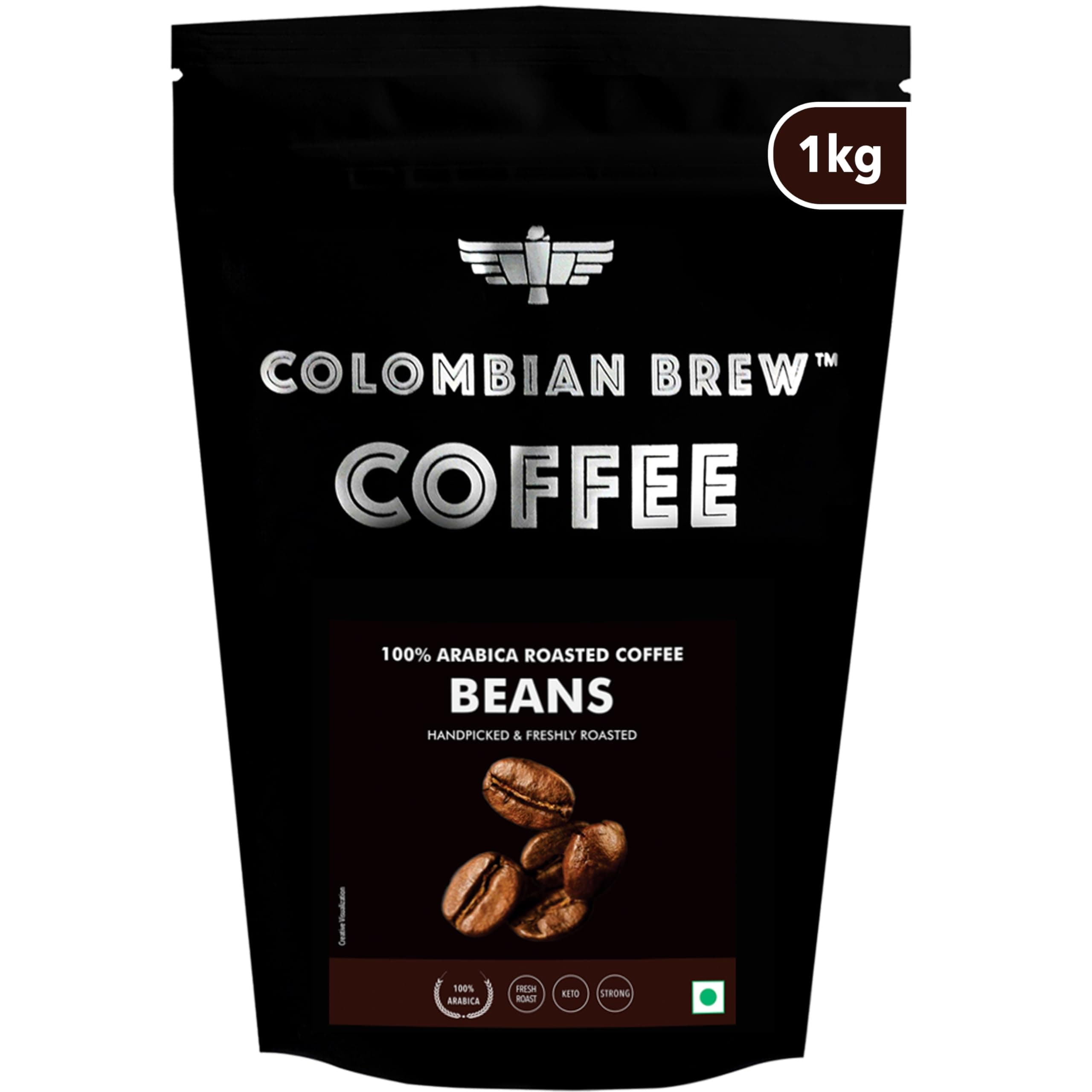 Colombian Brew 100% Arabica Roasted Coffee Beans 1kg