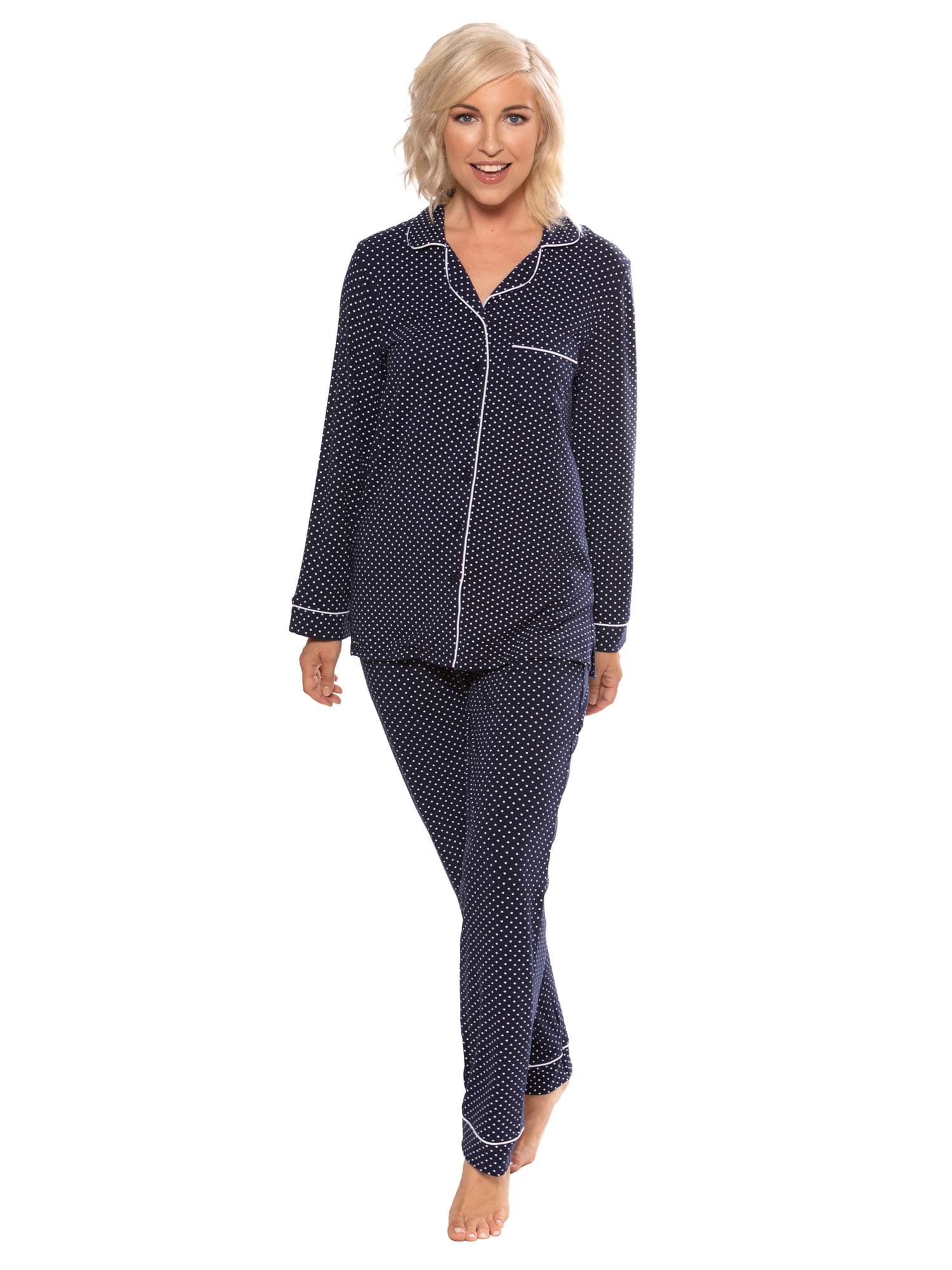 Women's Button-Up Long Sleeve Pajamas - Sleepwear Set by Texere (Classicomfort)