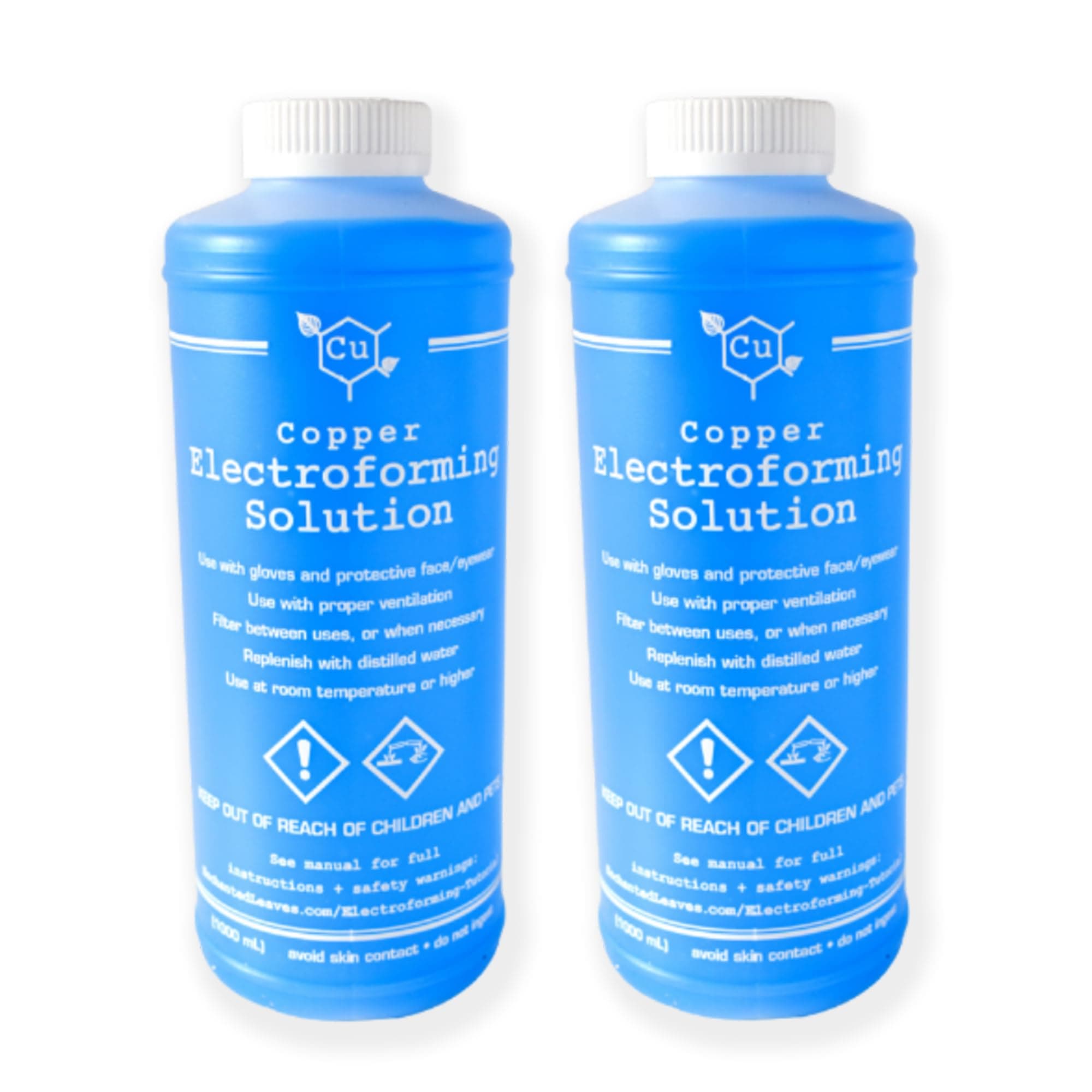 Copper Electroforming Solution | Set of Two 1 Liter Bottles | Acid Copper Solution | Cu Electroformer Supply | Ready to Use for Jewelry Making