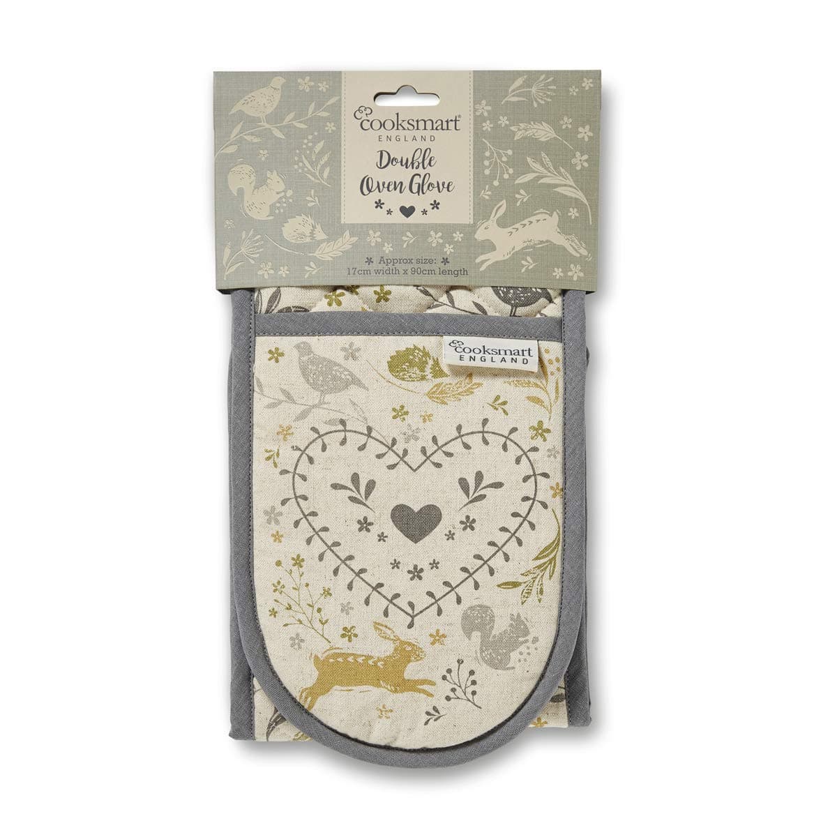 Double Oven Gloves Heat Resistant | British Designed Heat Resistant Oven Gloves | Modern Oven Mitt & Potholder for Home Cooking | Maximum Heat Protection Kitchen Oven Gloves - Woodland