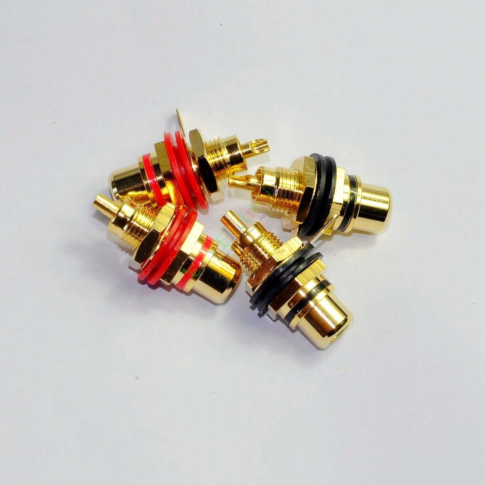 4pcs GOLD RCA Jack Female Chassis Connector AMP sockets