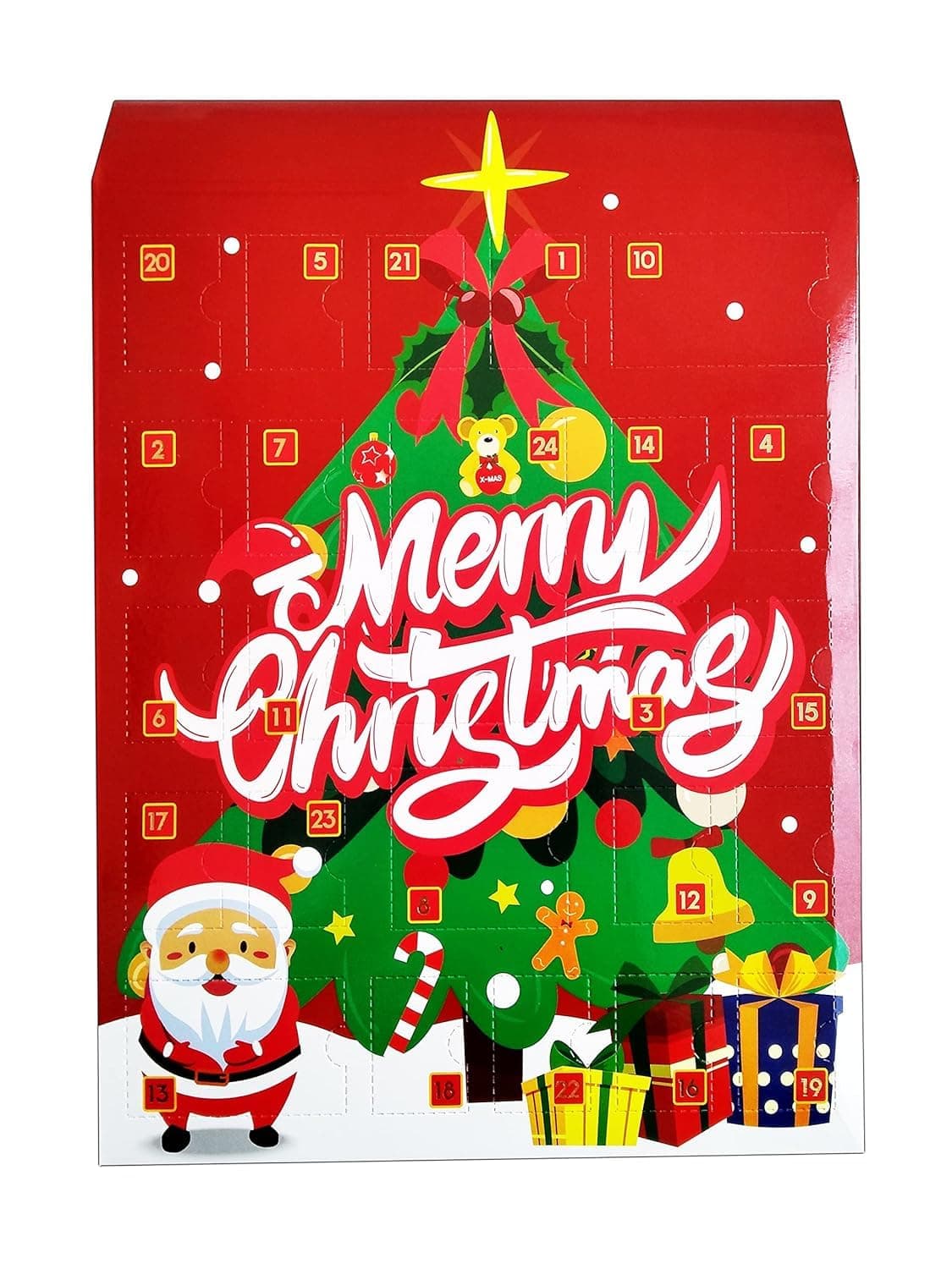 Mayatra's Merry Christmas Character Advent Calendar with Different Character Collections Puzzle, Eraser Pencil Topper,Santa Erasers Stationery Gift for Children's (Set of 25 Pcs)