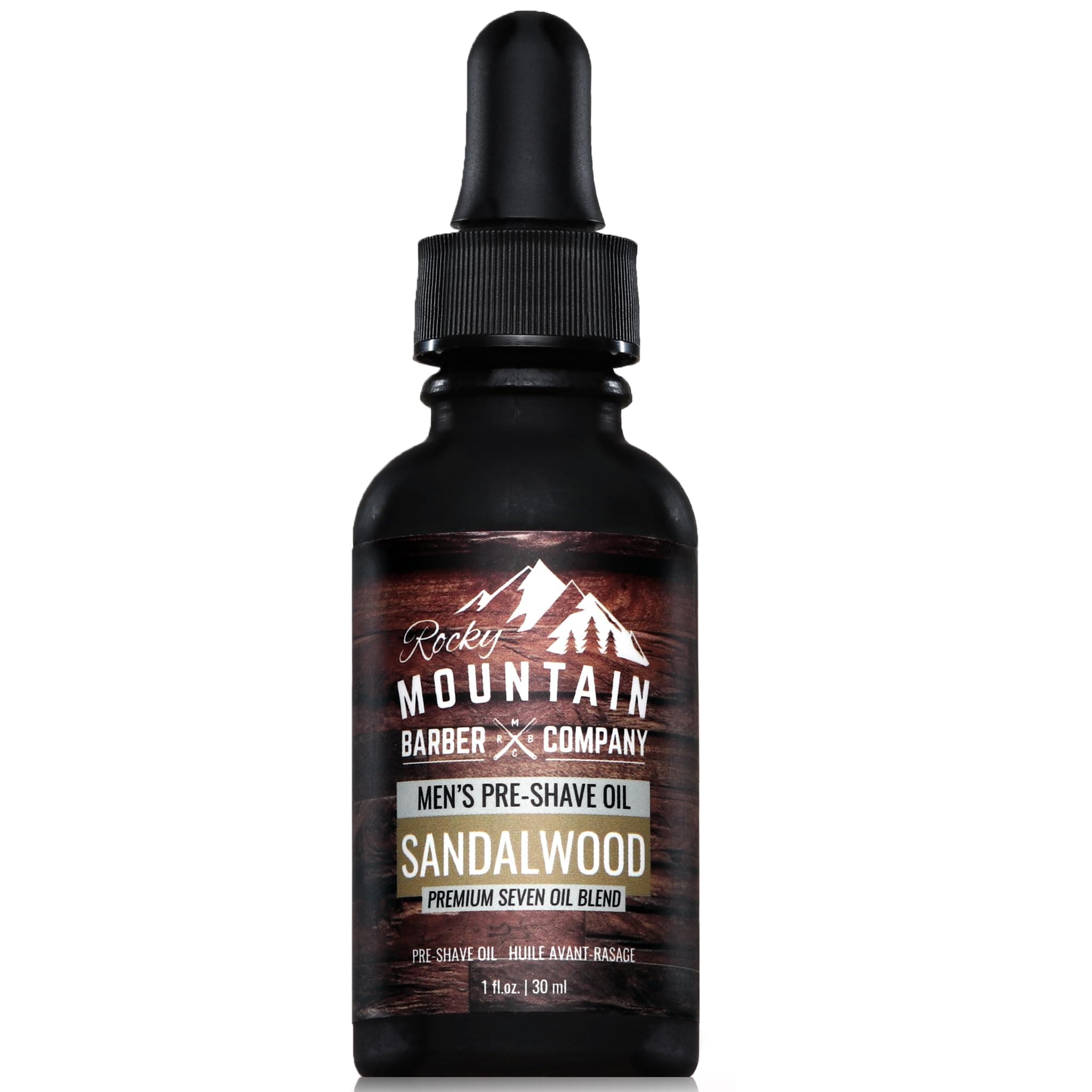 Rocky Mountain Barber Company Pre-Shave Oil Gel With Natural Sandalwood Essential Oil - Hydrating, Anti-inflammatory Oil For Shaving Reduces Irritation For Sensitive Skin & All Skin Types by