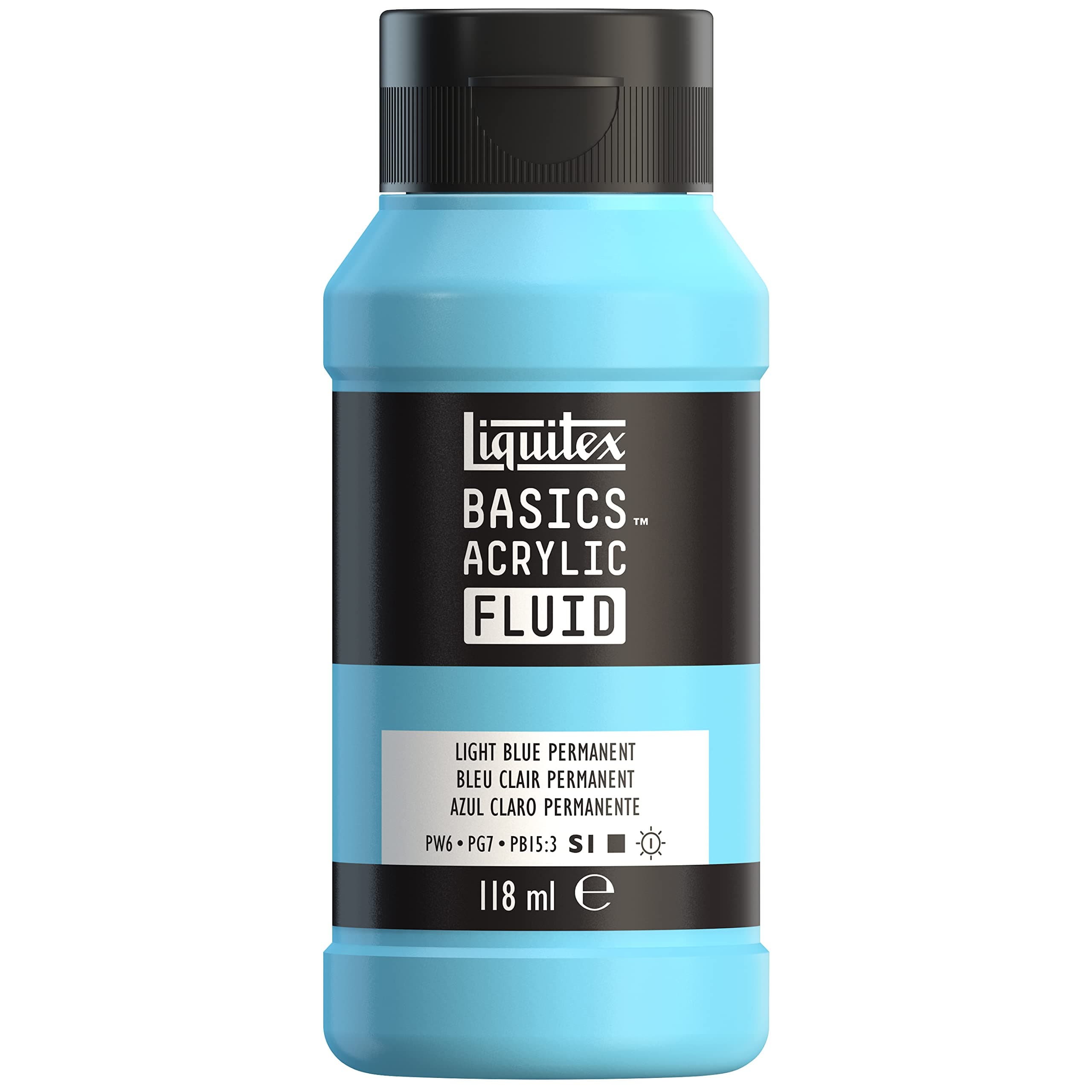 Basics Acrylic Fluid, 118ml Bottle, Light Blue Permanent
