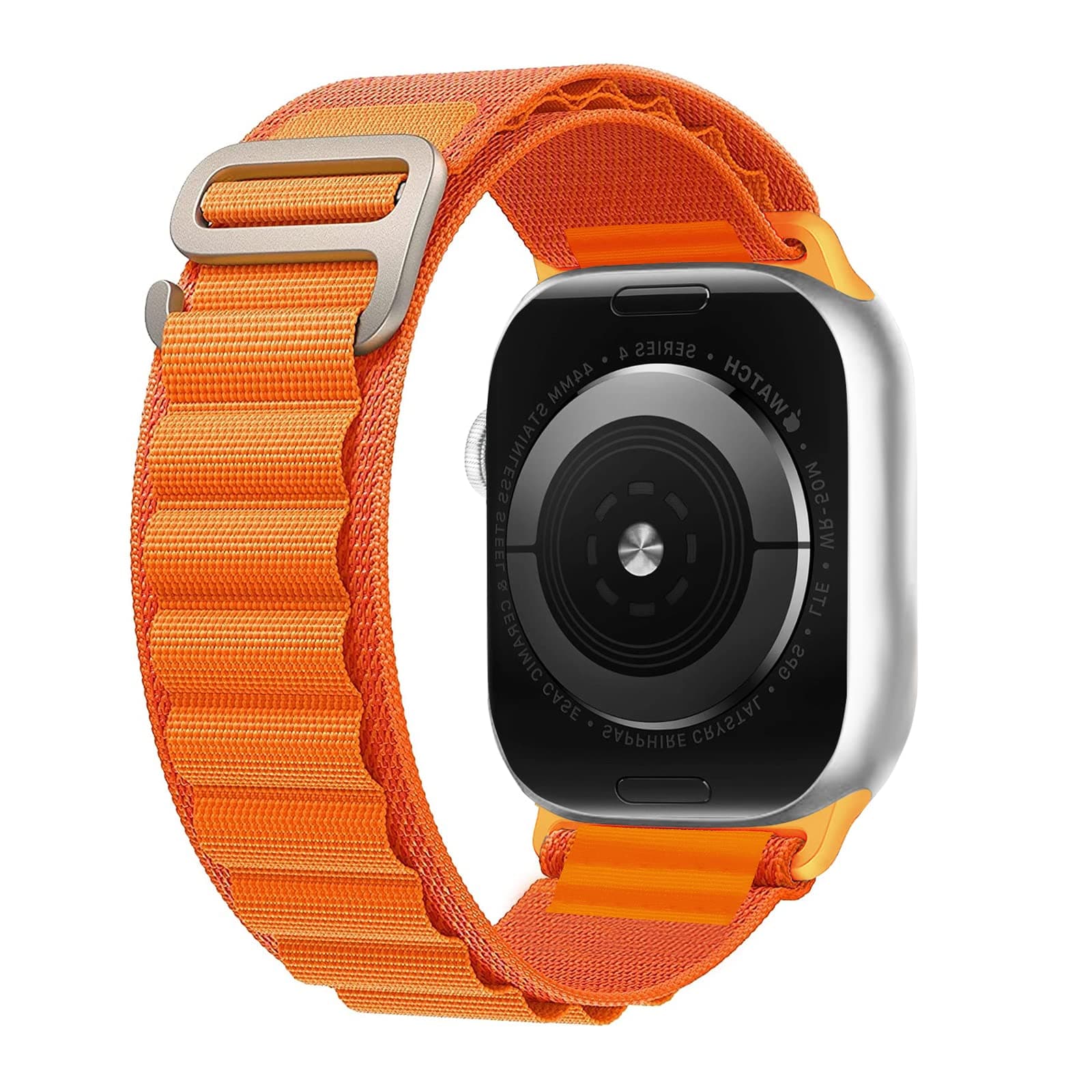 INFOSUN for Apple Watch Band Ultra Strap 42mm 44mm 45mm 49mm Alpine Loop Nylon Replacement Bands with Adjustable Sport Titanium G-hook Braided Straps for iWatch Ultra Series 8 7 SE 6 5 4 3 2 1（Orange）