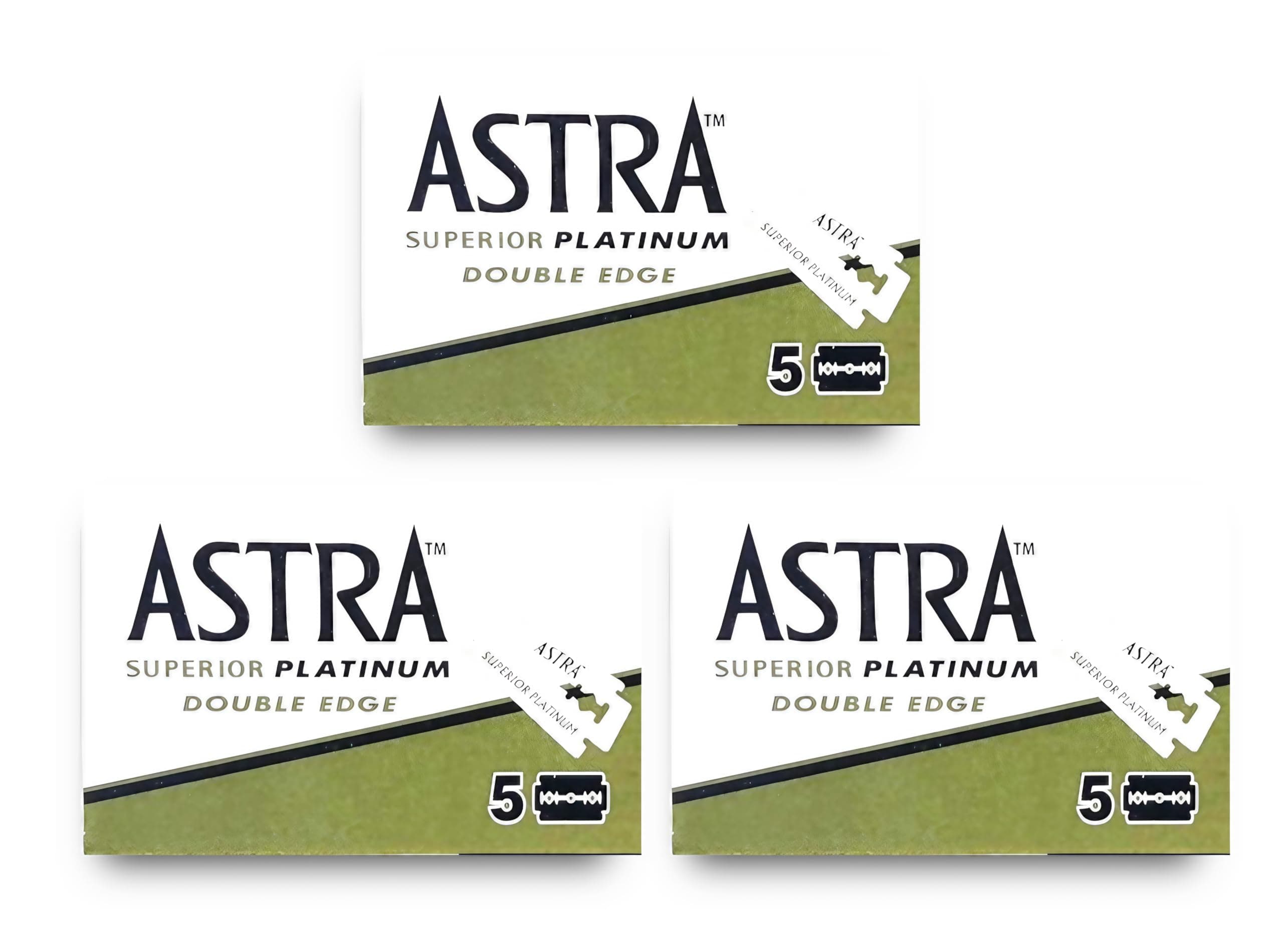 15 Astra Superior Platinum Double Edge Razor Blades For Professional Barbers And Traditional Shaving Enthusiasts