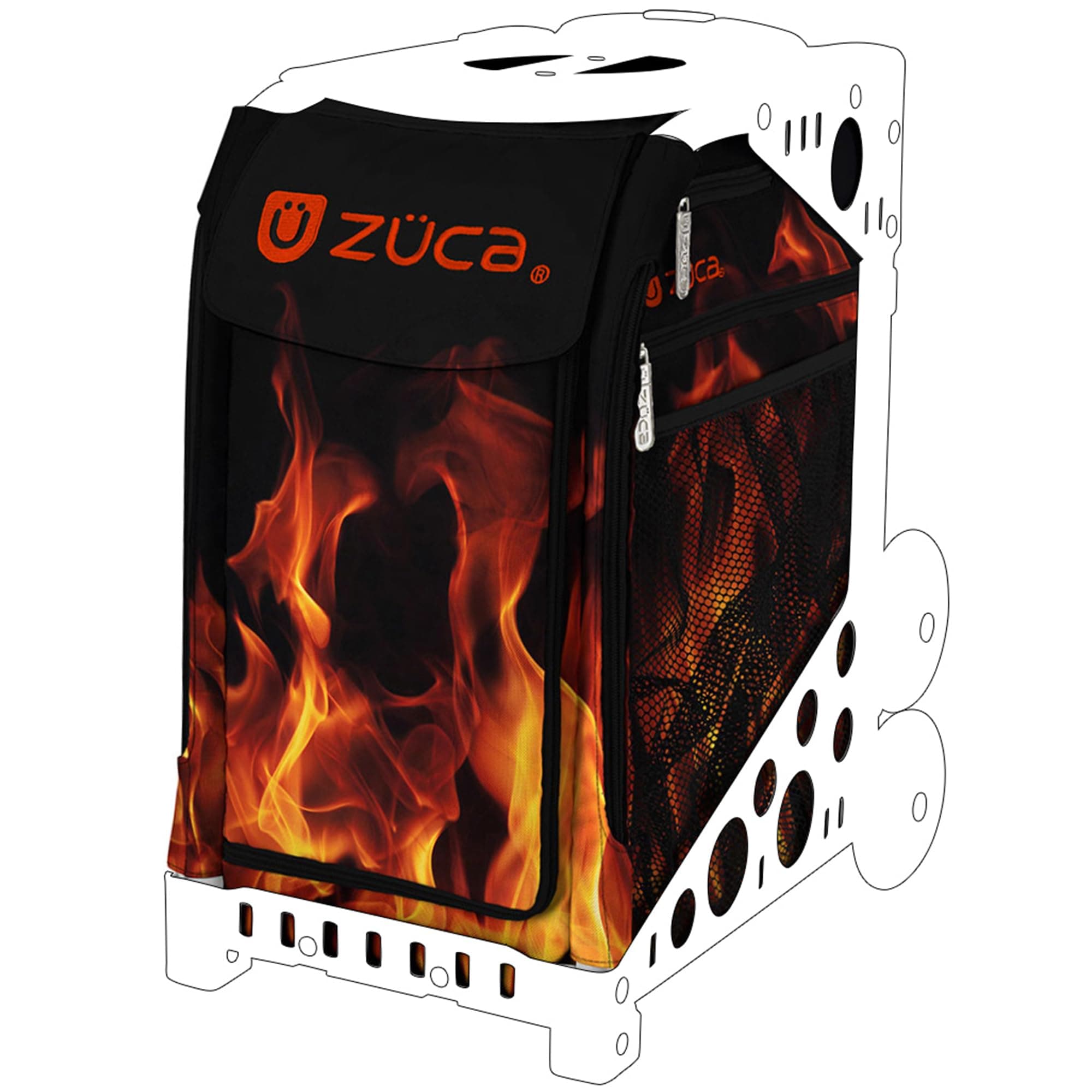 Zuca "Blaze" Sport Insert Bag, Blue Frame with Flashing Wheels
