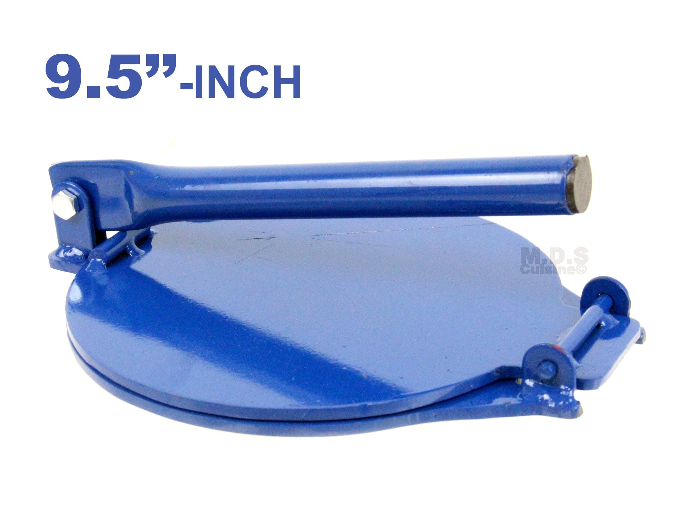 Tortilla Press 9.5” Heavy Duty Commercial Gauge Steel Red and Blue Kitchen and Restaurant Tortilla Maker (Blue Tortilla Press)