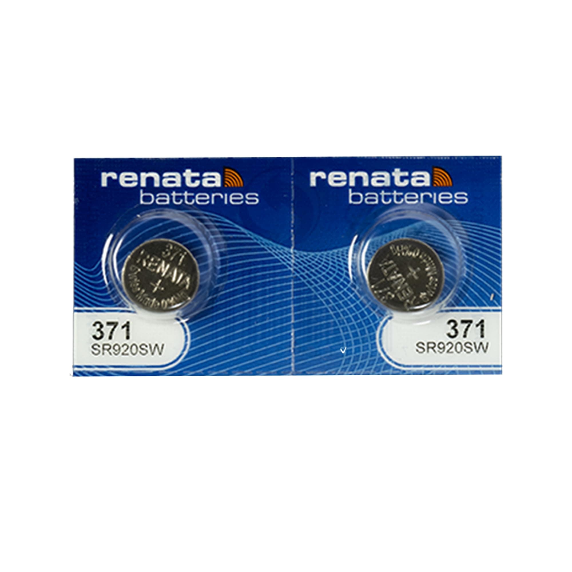 Renata 371 SR920SW Mercury Free Silver Oxide Electronic Batteries (Pack of 2)